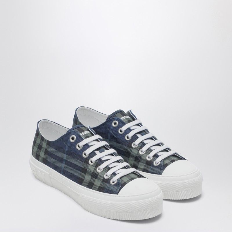 Burberry Burberry Blue Check Cotton Sneakers Size US 8.5 / EU 41-42 - 1 Thumbnail
