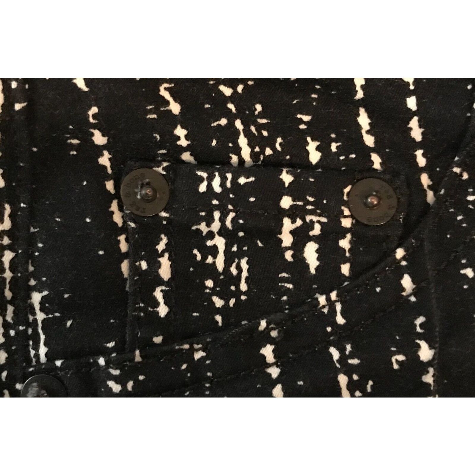 Rag & Bone Rag & Bone Jean Black/White Barcode Print Stretch Leggings Size 24" / US 00 / IT 34 - 9 Thumbnail