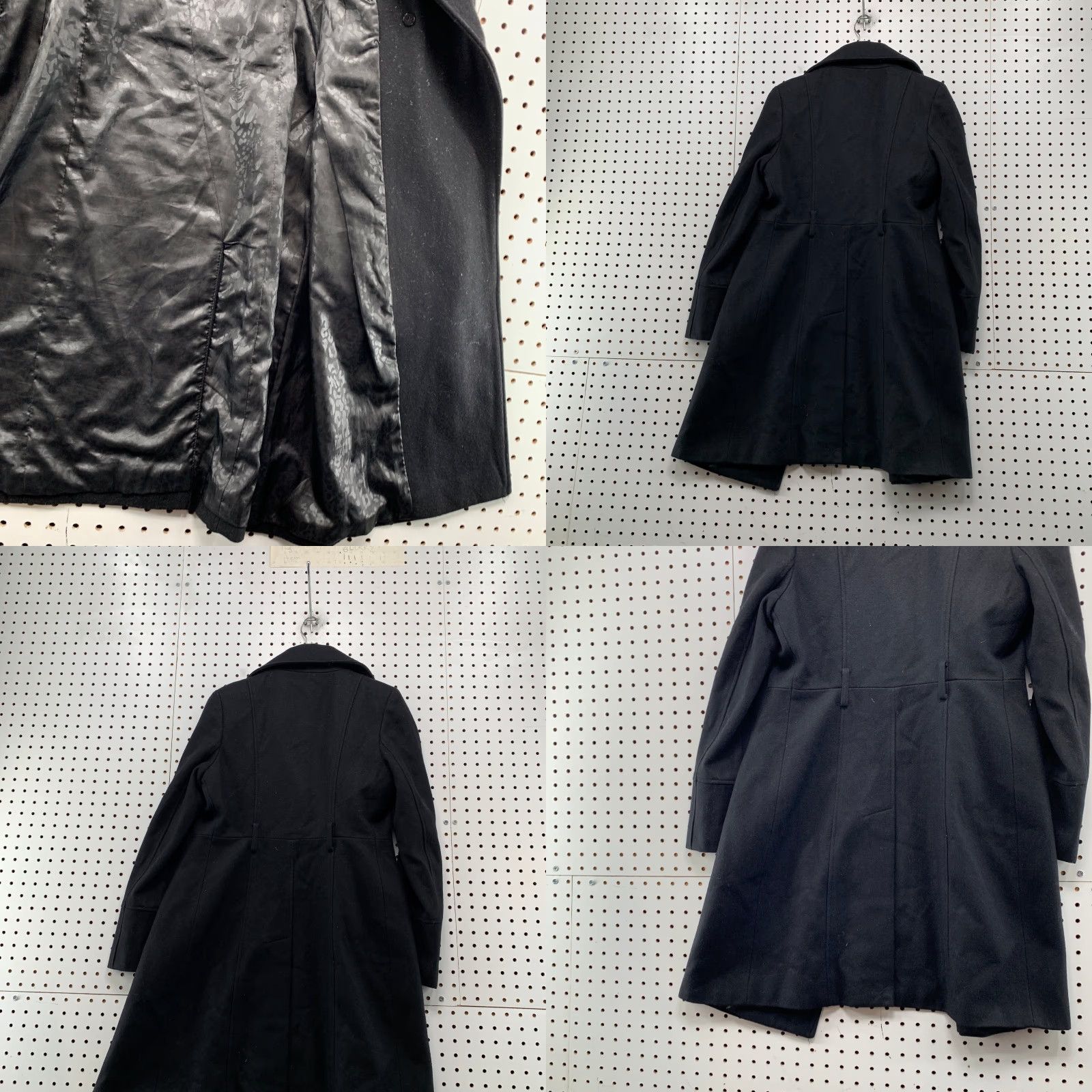 Guess VINTAGE Guess Wool Coat Womens Small Black Blend Double Breasted Size S / US 4 / IT 40 - 10 Thumbnail