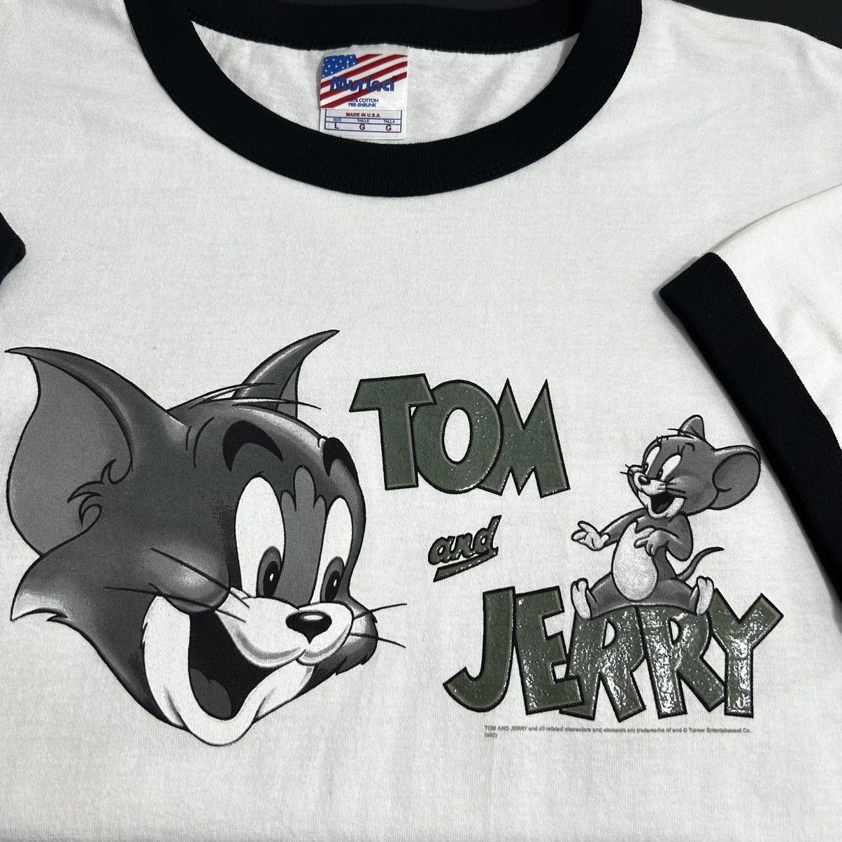 Cartoon Network × Vintage × Warner Bros Tom and Jerry 2002 Ringer Tee Size US L / EU 52-54 / 3 - 2 Thumbnail
