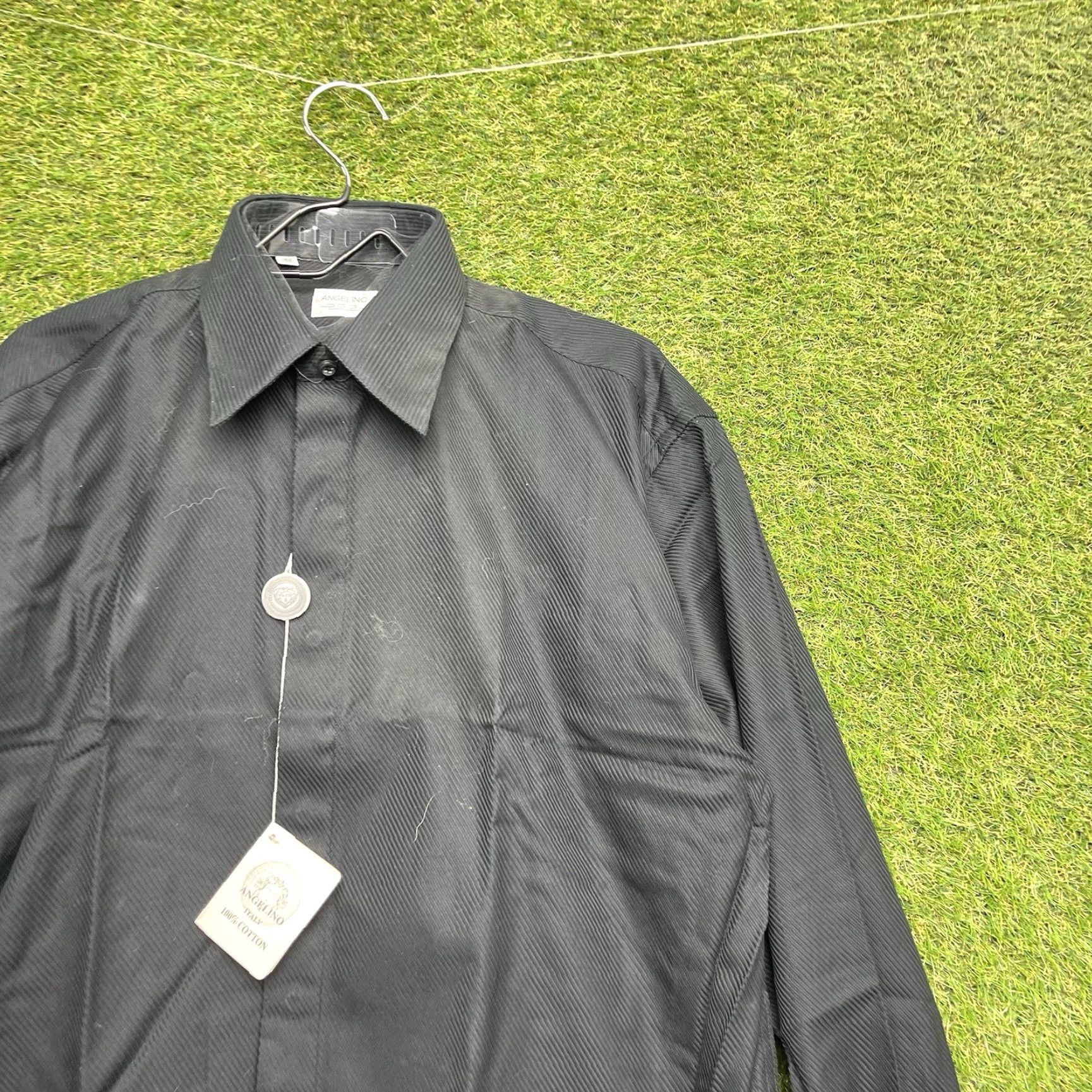 Vintage Angelino Button Down Shirt Mens 42 16.5 Black Plaid Linen Cotton Button-Up Casual Classic NWT Italy Long Sleeve Size US XL / EU 56 / 4 - 5 Thumbnail