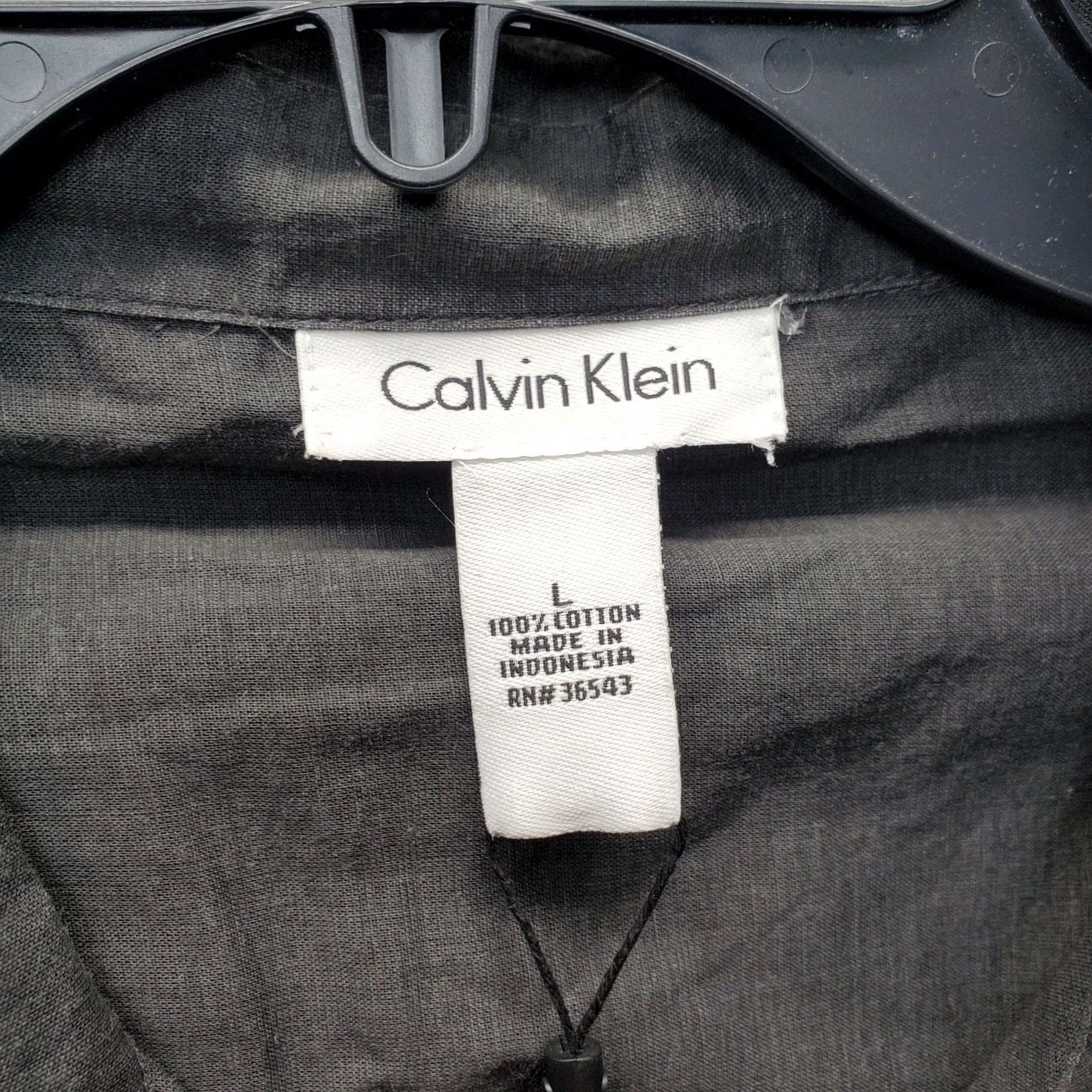 Calvin Klein Calvin Klein Shirt Women L Gray Collared Belted Waist Chest Pocket Button-Up Size L / US 10 / IT 46 - 6 Thumbnail