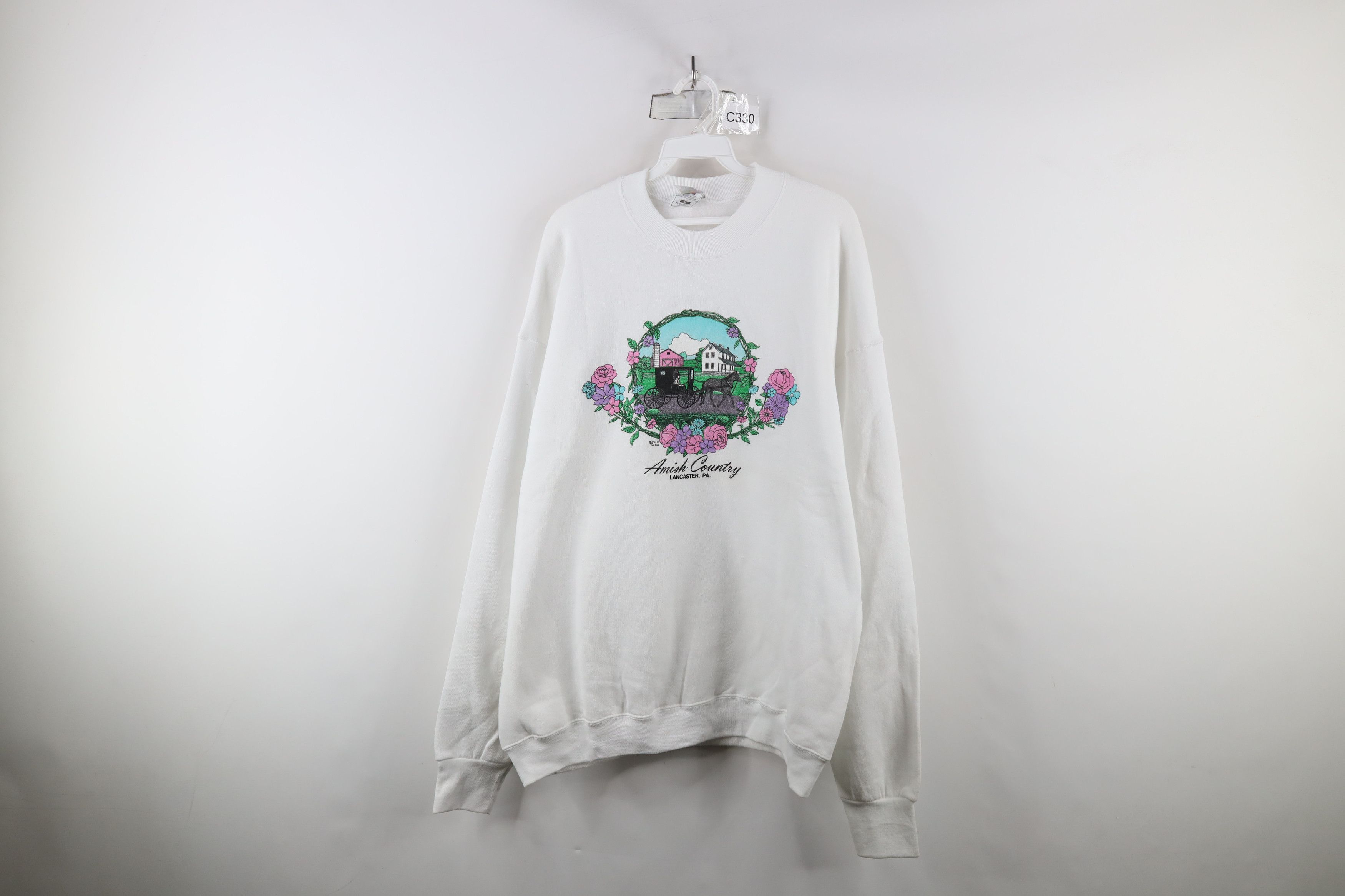 Vintage Vintage 90s Streetwear Country Lancaster Flower Sweatshirt Size XL / US 12-14 / IT 48-50 - 1 Thumbnail