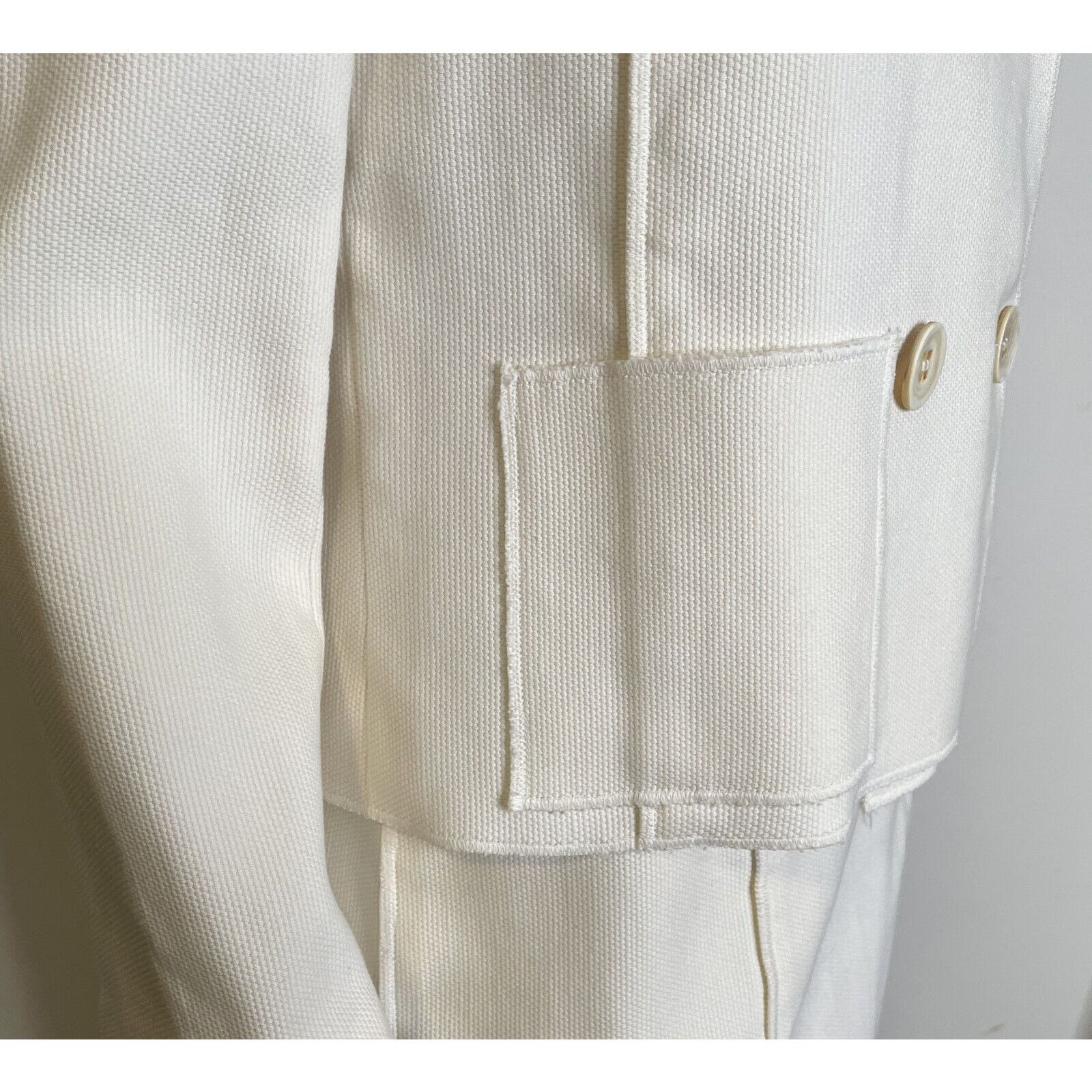 Oscar De La Renta Oscar de la Renta Ivory Woven Cotton Skirt Suit 8 Italy Size M / US 6-8 / IT 42-44 - 11 Thumbnail