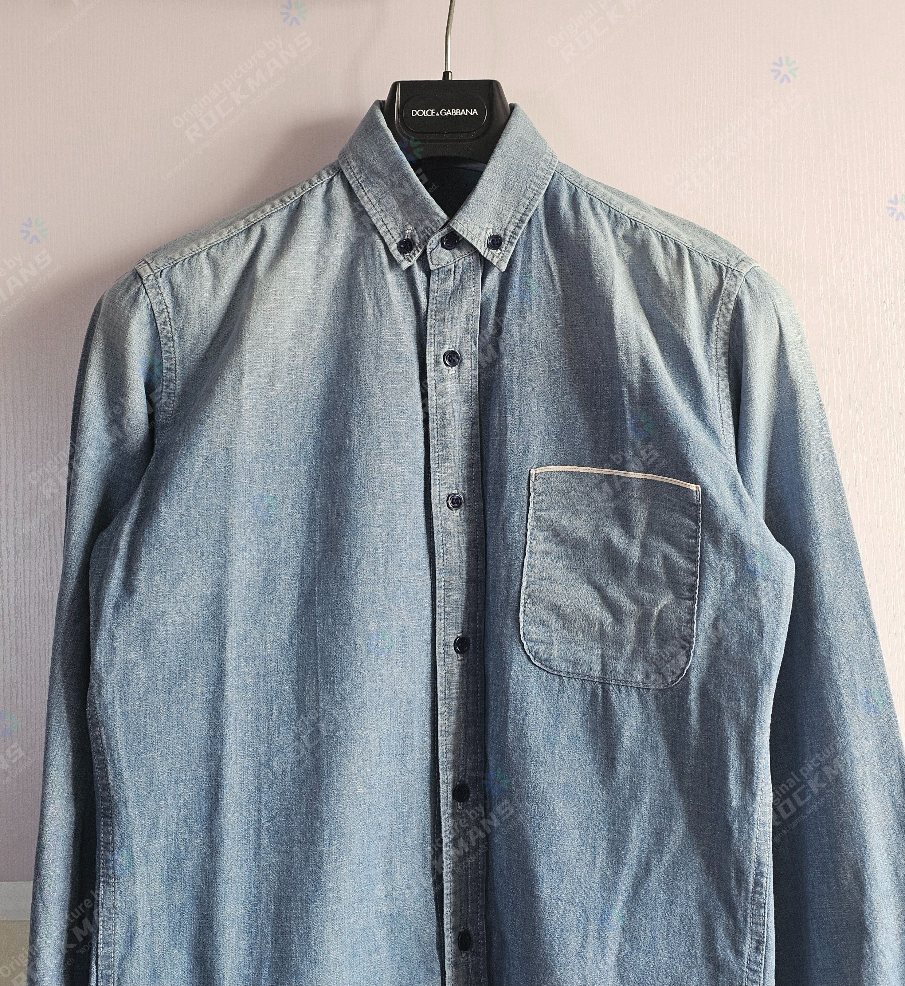 Dior Dior Men's Button-Down Long-Sleeve Denim Redline Shirt 38/L Size US L / EU 52-54 / 3 - 2 Thumbnail