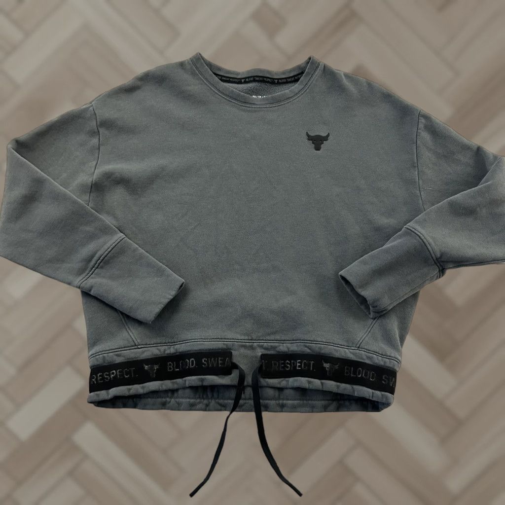 Under Armour Under Armour Project Rock Sweatshirt Women XS Gray Pullover Tie Bottom Activewear 90s? Size XS / US 0-2 / IT 36-38 - 1 Thumbnail