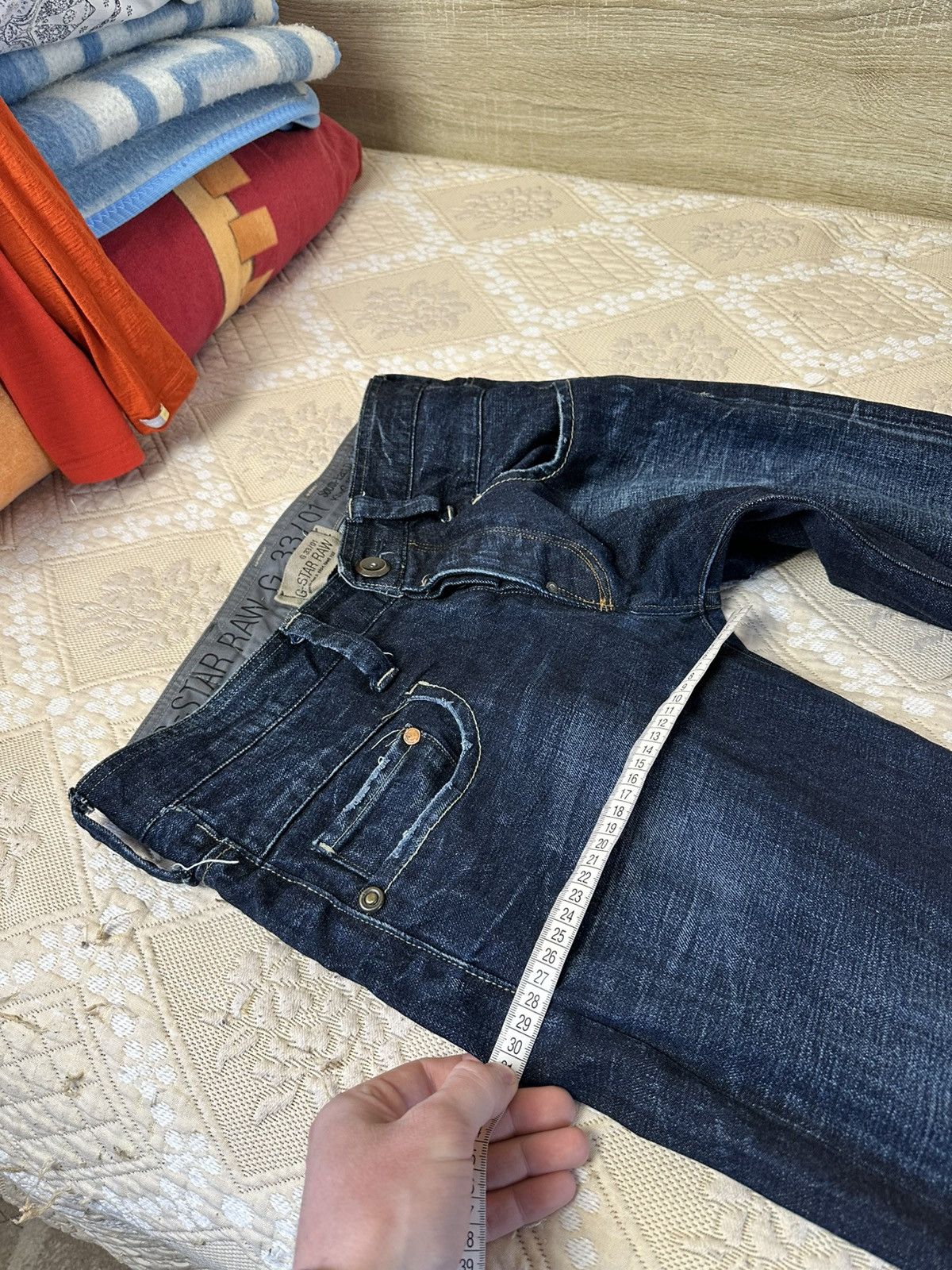 G-Star 🔥 G Star Raw 3301 Vintage Blue Denim Pants Jeans Trousers Size US 32 / EU 48 - 11 Thumbnail