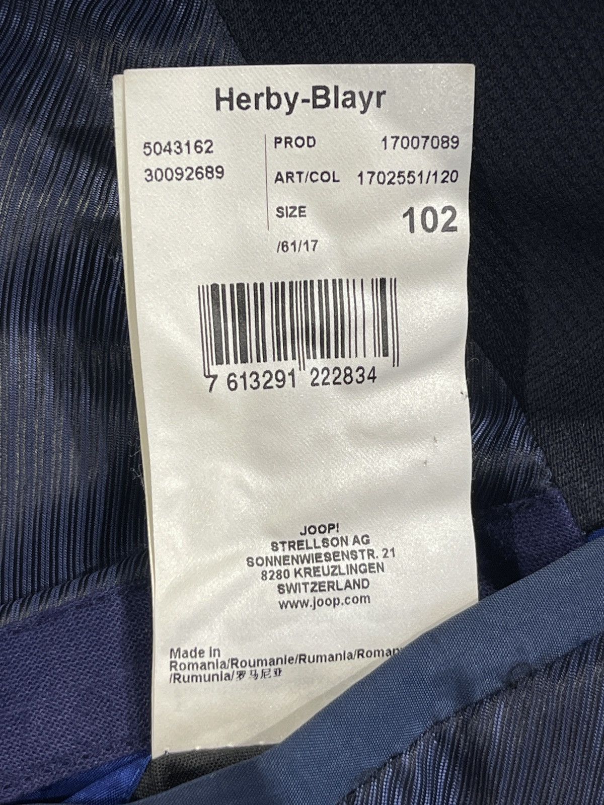 Joop! Joop wool blazer blue men’s classic jacket sport coat 42R Size 42R - 8 Thumbnail