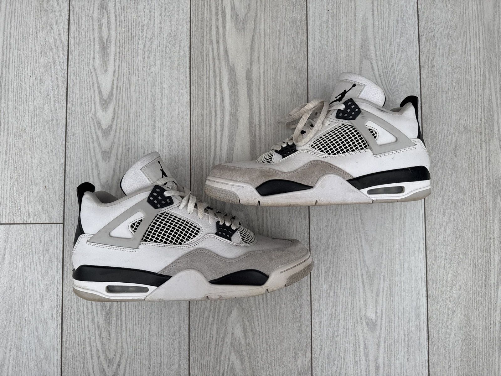 Nike Jordan Air Jordan 4 Retro Military Black White Grey sneakers Size US 12 / EU 45 - 4 Thumbnail