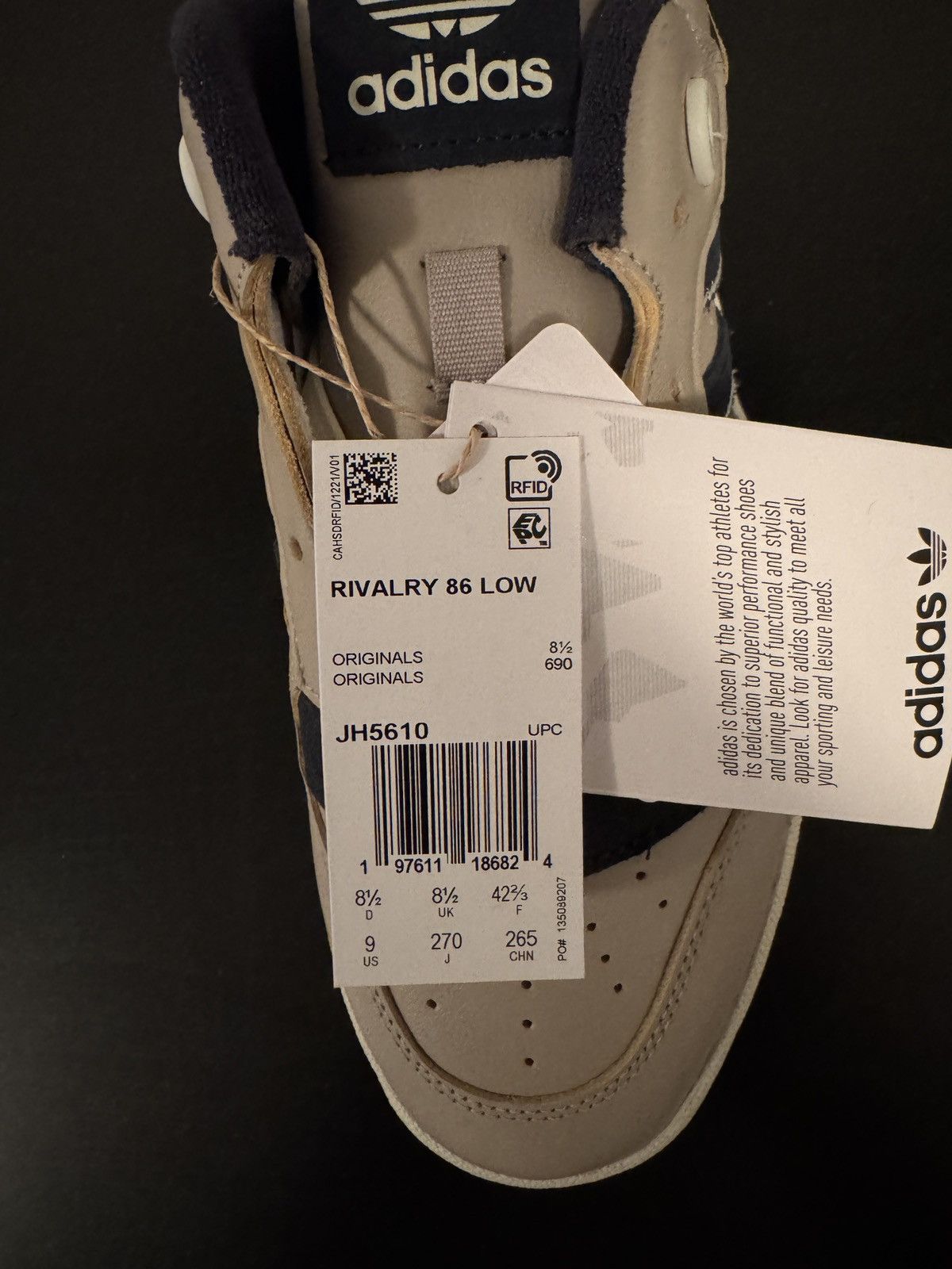 Adidas ADIDAS RIVALRY 86 LOW ALUMINA BLUE SPARK Size US 9 / EU 42 - 6 Thumbnail