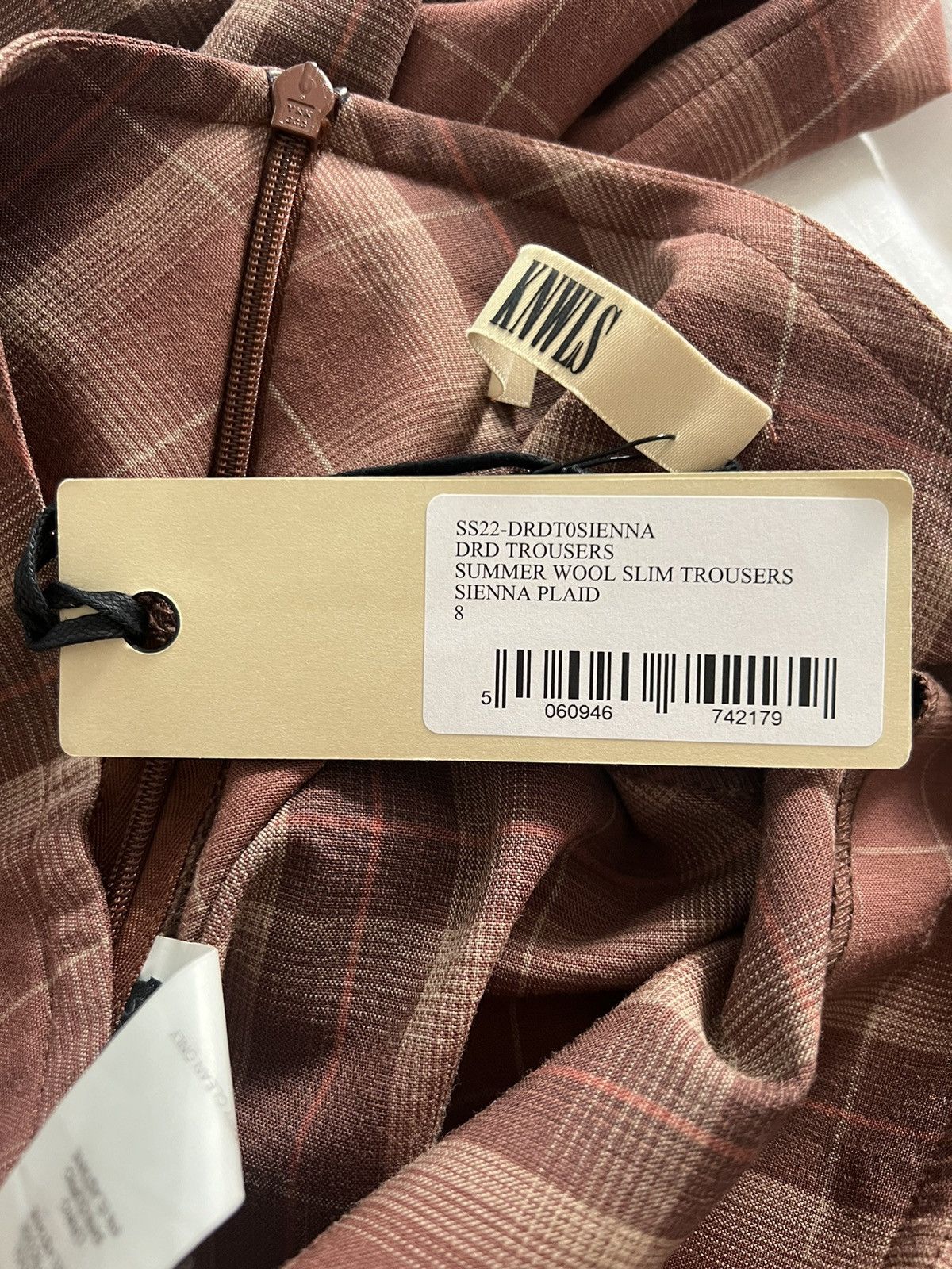 KNWLS KNWLS SS22 DRD Sienna Plaid Wool Trousers Size 26" / US 2 / IT 38 - 6 Thumbnail