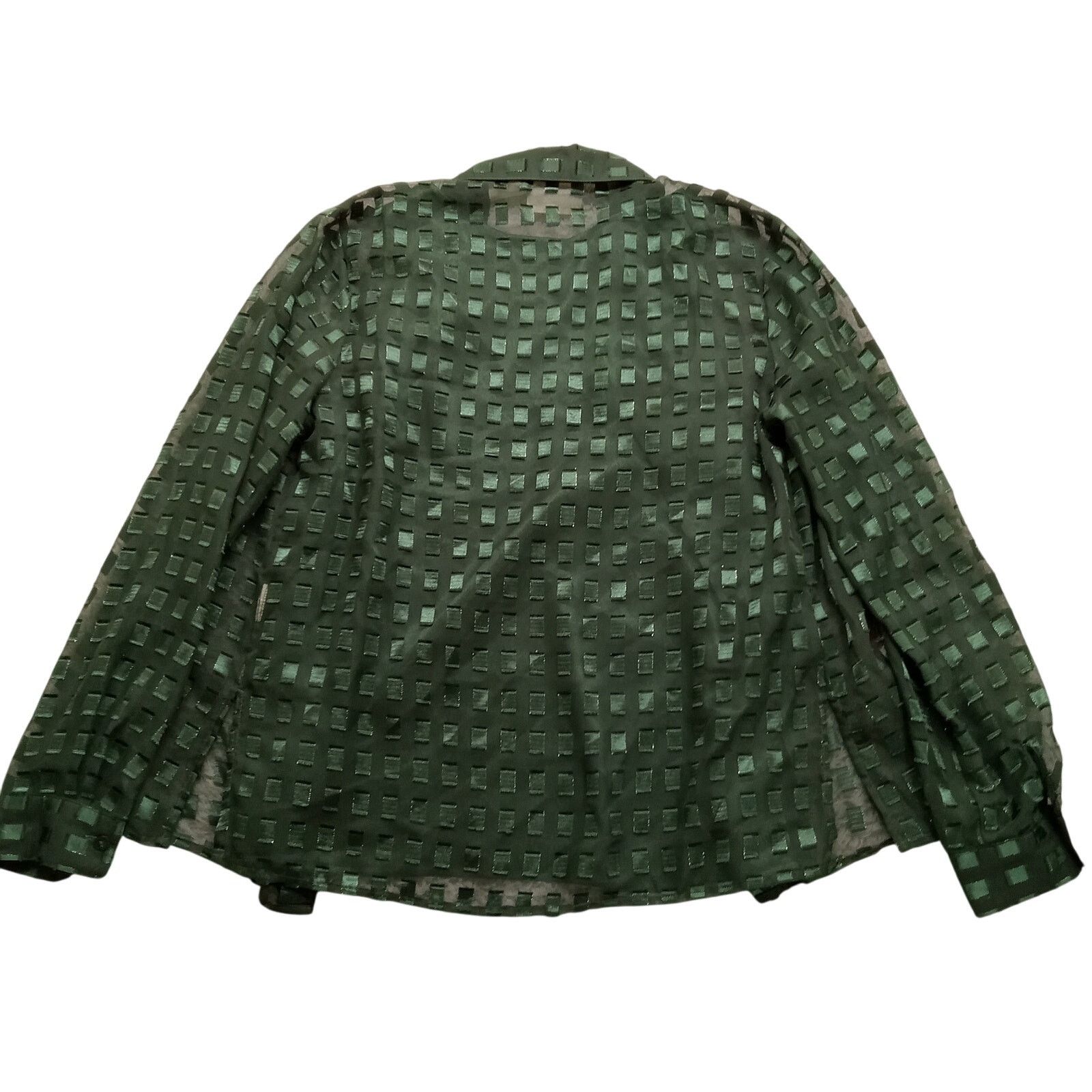 & Other Stories Basic Editions Blouse S Long Sleeve Green Satin Tank Sheer Size S / US 4 / IT 40 - 2 Thumbnail