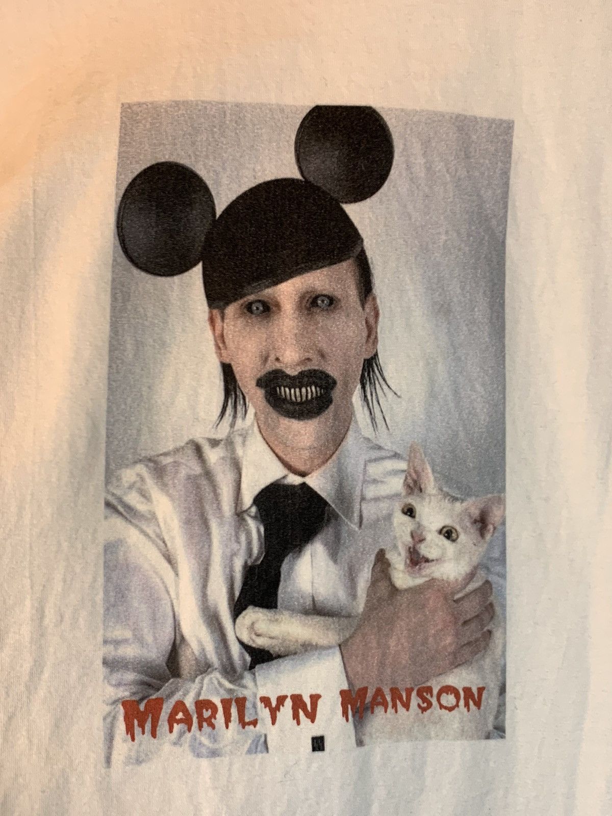 Band Tees × Marilyn Manson × Vintage *RARE* Vintage 2003 Marilyn Manson Gottfried Helnwein Shirt Size US M / EU 48-50 / 2 - 2 Thumbnail