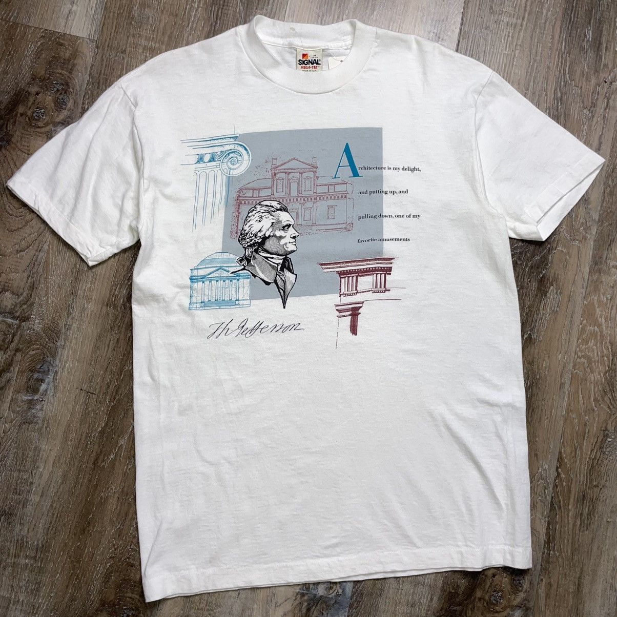 Vintage 90s Thomas Jefferson Vintage Tee Shirt Mens Medium USA Size US M / EU 48-50 / 2 - 1 Thumbnail