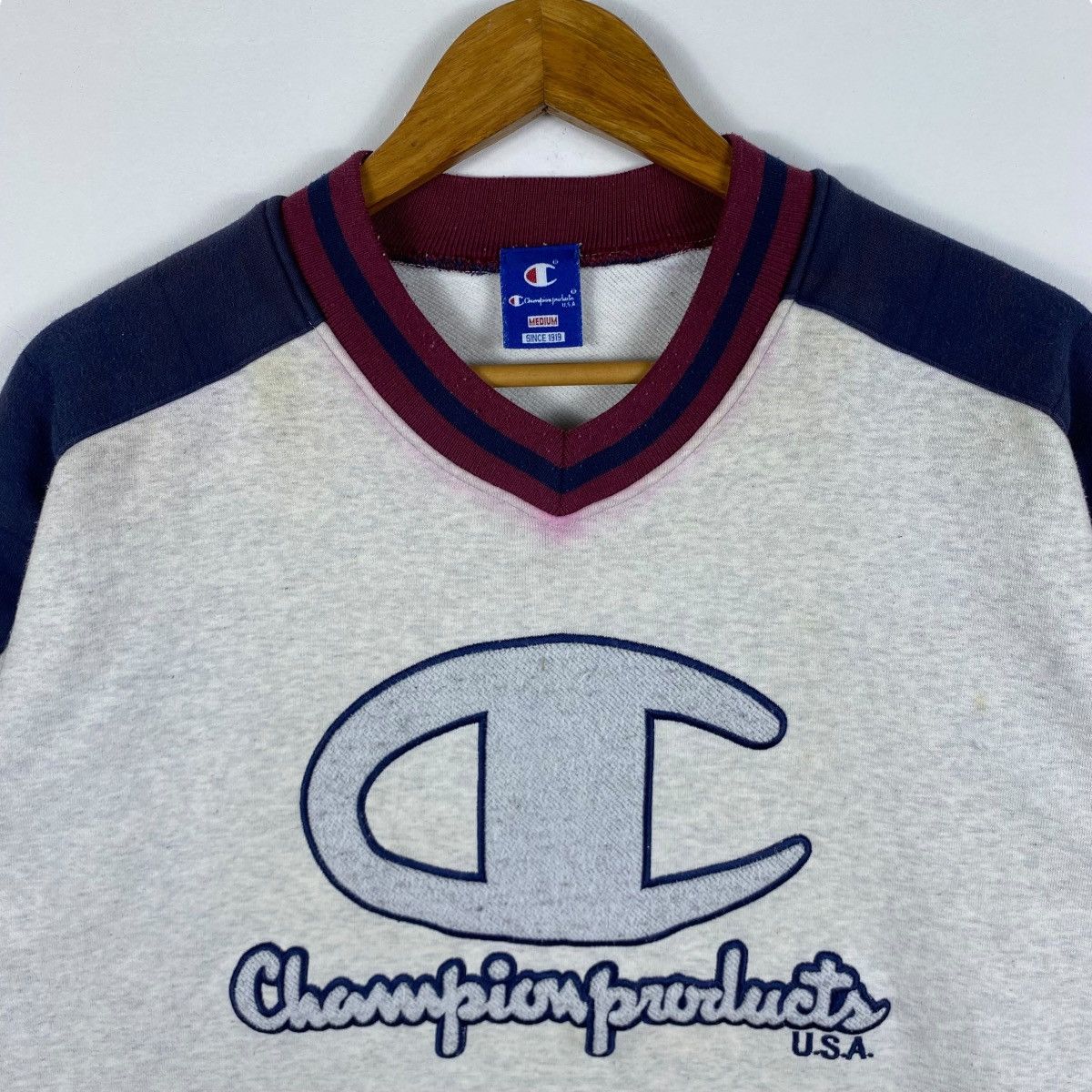 Champion × Vintage Vintage CHAMPION PRODUCTS Usa Big Logo Sweatshirt Pullover Size US M / EU 48-50 / 2 - 2 Thumbnail