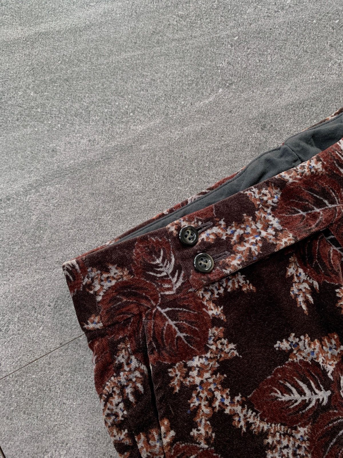 Comme des Garcons FREE TAX! 2001 Floral Velvet Patterned Flared Trousers Size US 29 - 10 Thumbnail