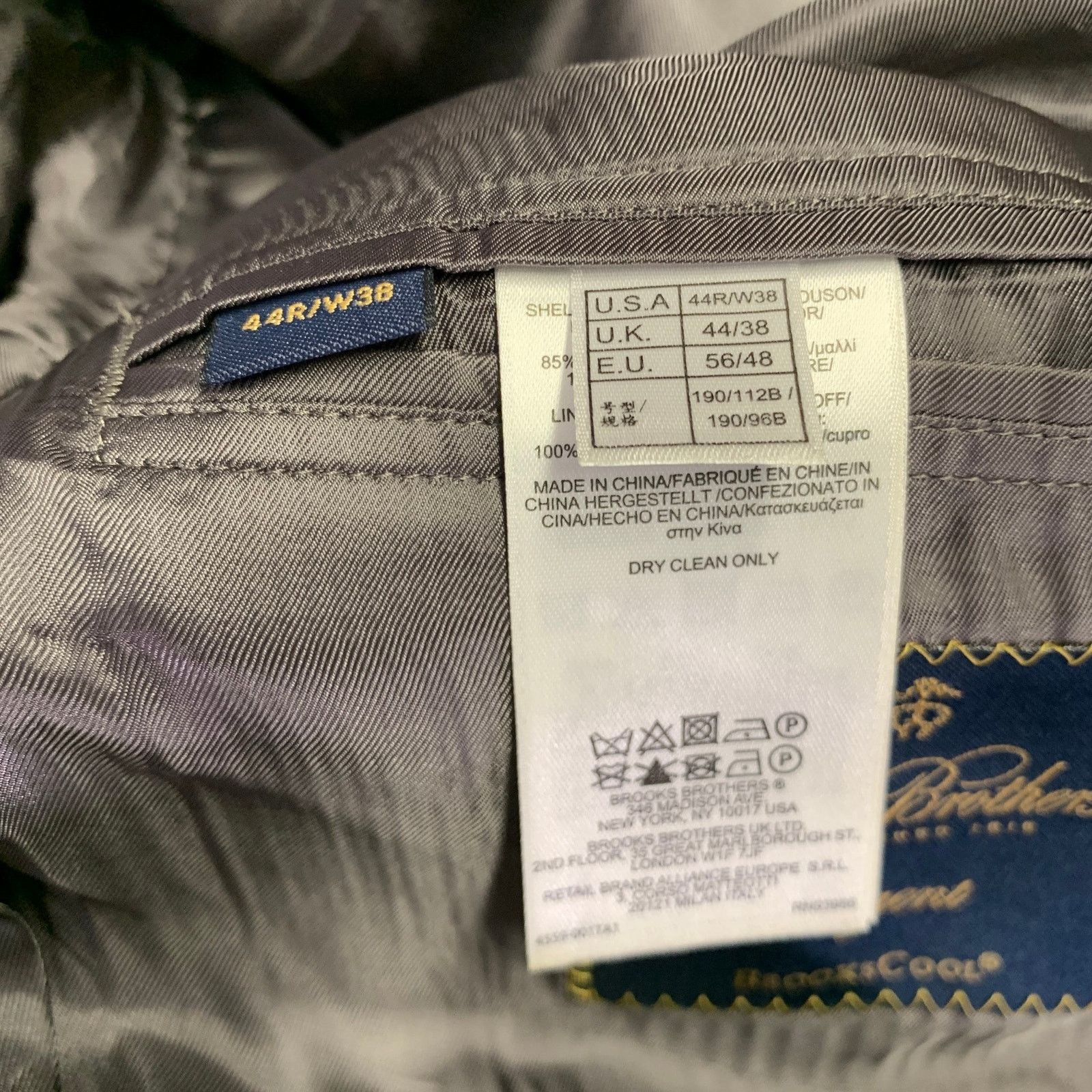 Brooks Brothers Size 44 Grey Glenplaid Wool Polyester Sport Coat Size 44R - 11 Thumbnail