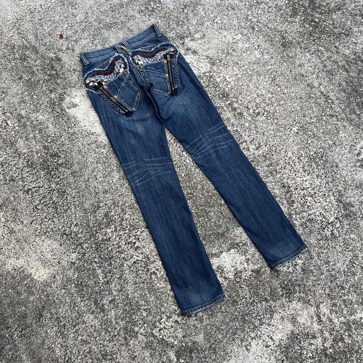 Japanese Brand “BACK NUMBER” EMBROIDERY SLIM FIT PUNK JEANS Size US 27 - 11 Thumbnail