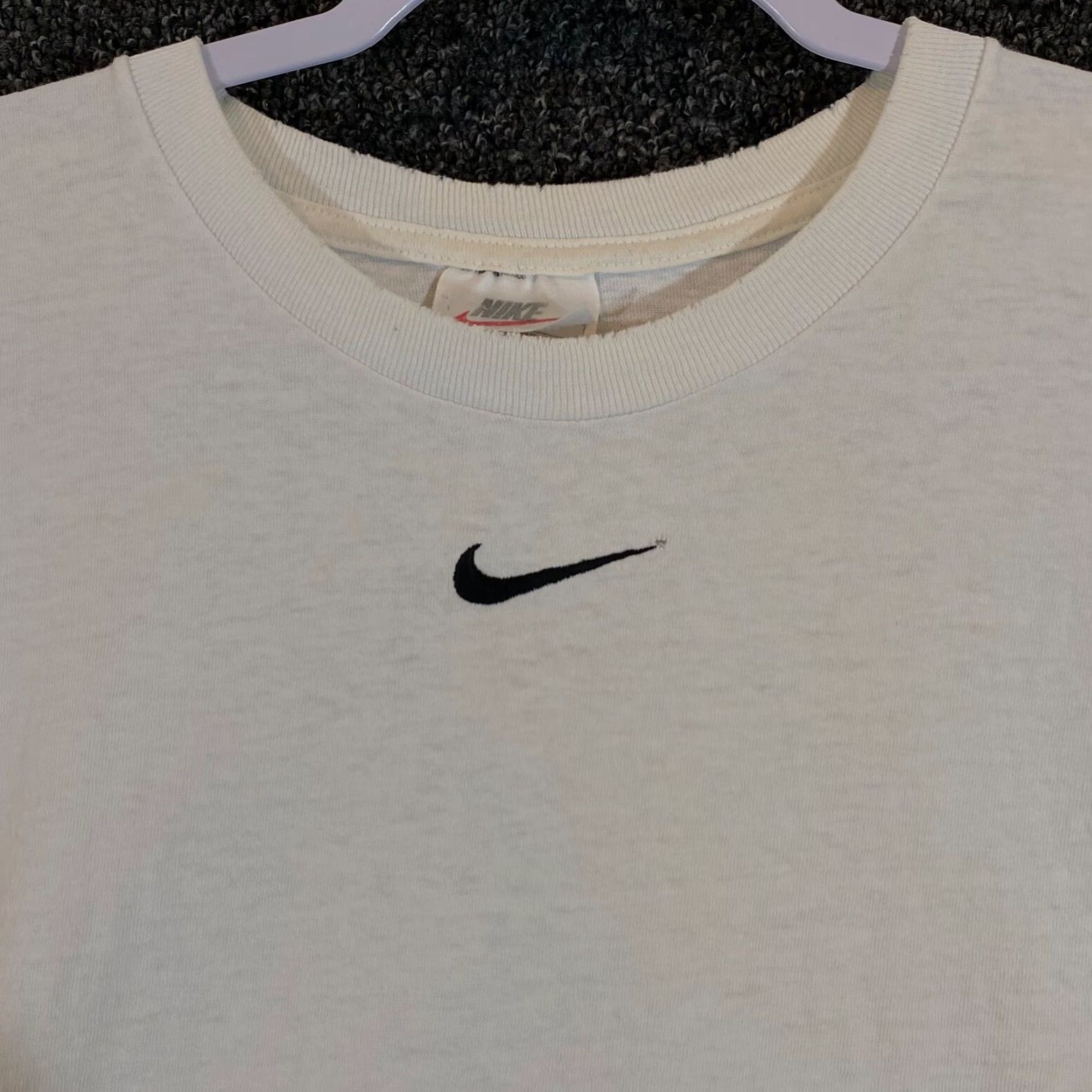 Nike VINTAGE Nike Long Sleeve Shirt Mens Medium White 90s Sports Logo Cotton Fall Winter Summer Spring Size US M / EU 48-50 / 2 - 2 Thumbnail