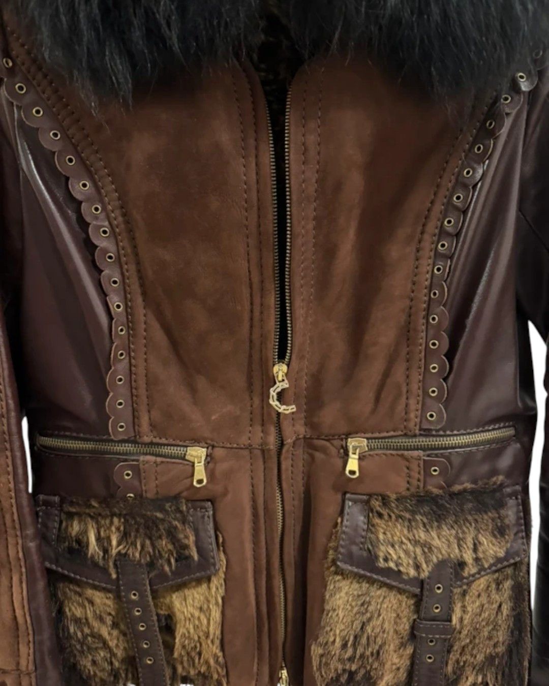Roberto Cavalli ARCHVIE FOX FUR SHEARLING LEATHER JACKET Size S / US 4 / IT 40 - 3 Thumbnail