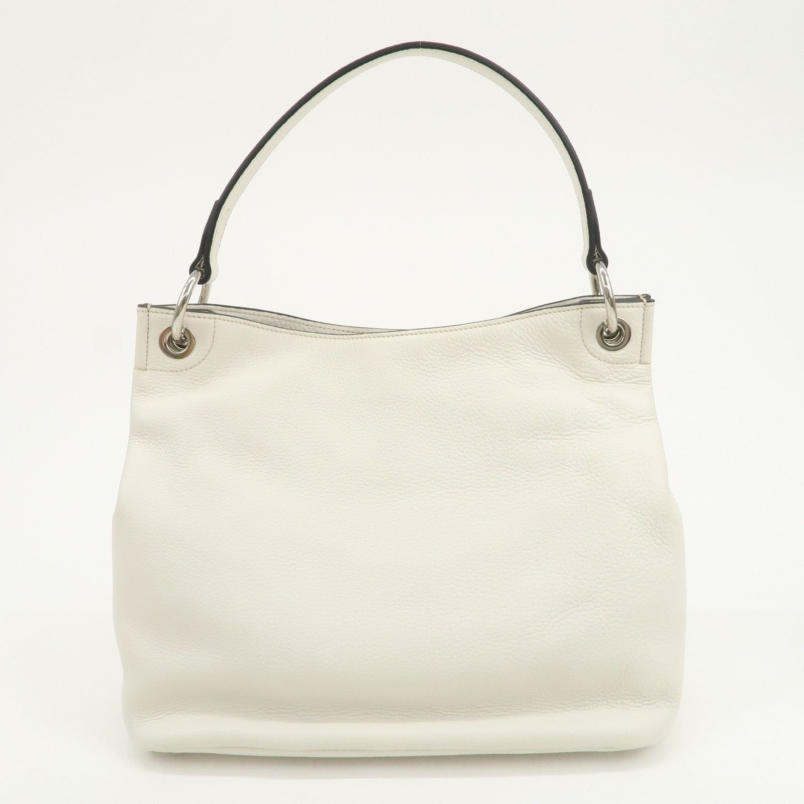 Prada Prada Triangle Logo Leather Shoulder Bag White Size ONE SIZE - 2 Thumbnail