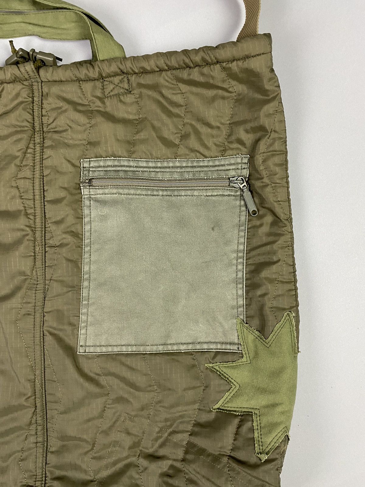 Vintage Upcycled Military Jacket Tote Bag - handmade Size ONE SIZE - 2 Thumbnail