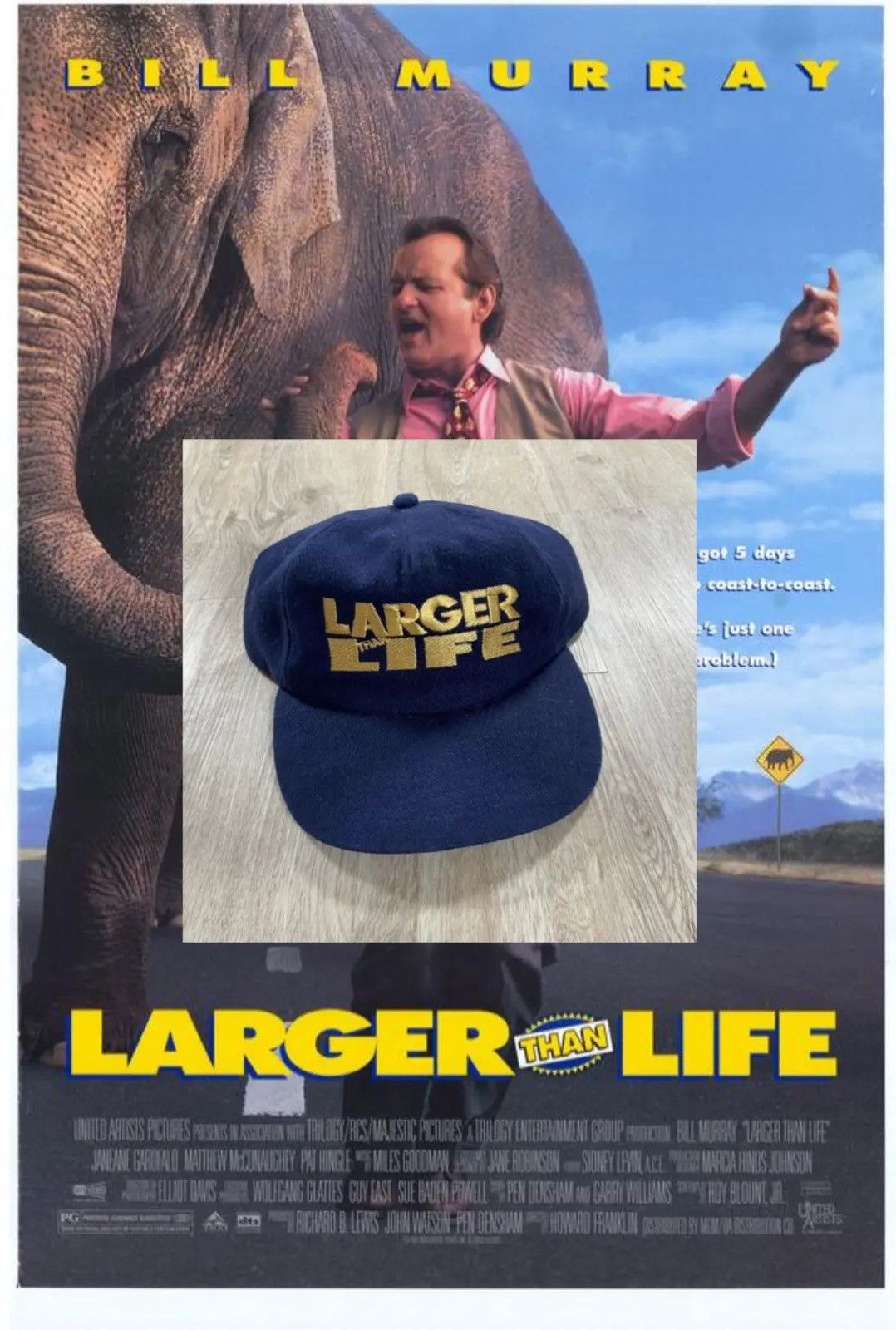 Vintage Vintage 1996 Larger Than Life Snapback Hat Movie Promo Size ONE SIZE - 1 Thumbnail