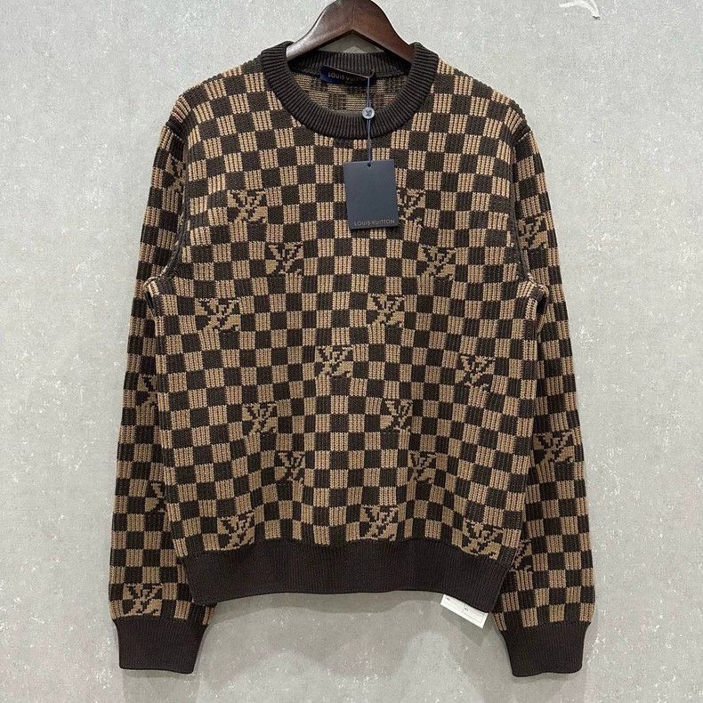 Louis Vuitton louis vuitton checkered wool sweater size L Size US L / EU 52-54 / 3 - 7 Thumbnail
