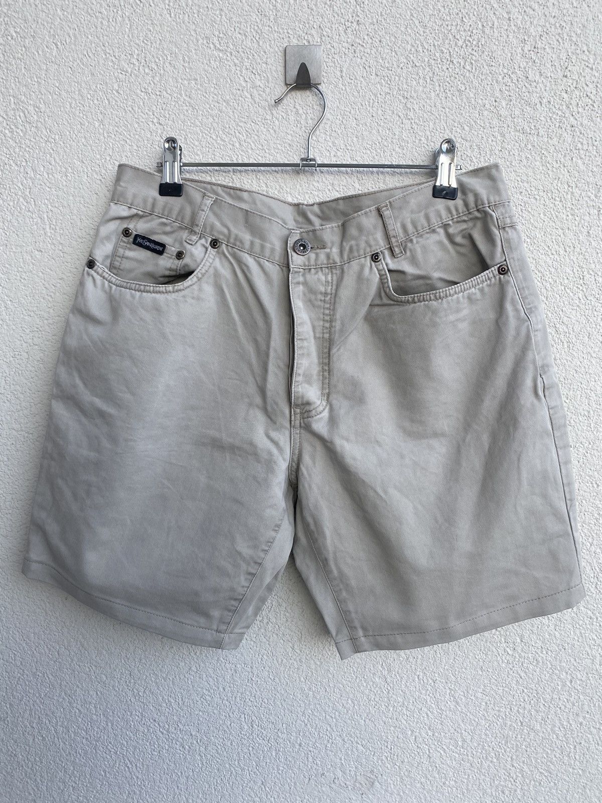 Yves Saint Laurent Beige YSL Shorts Jeans Cotton Denim Size US 31 - 2 Thumbnail