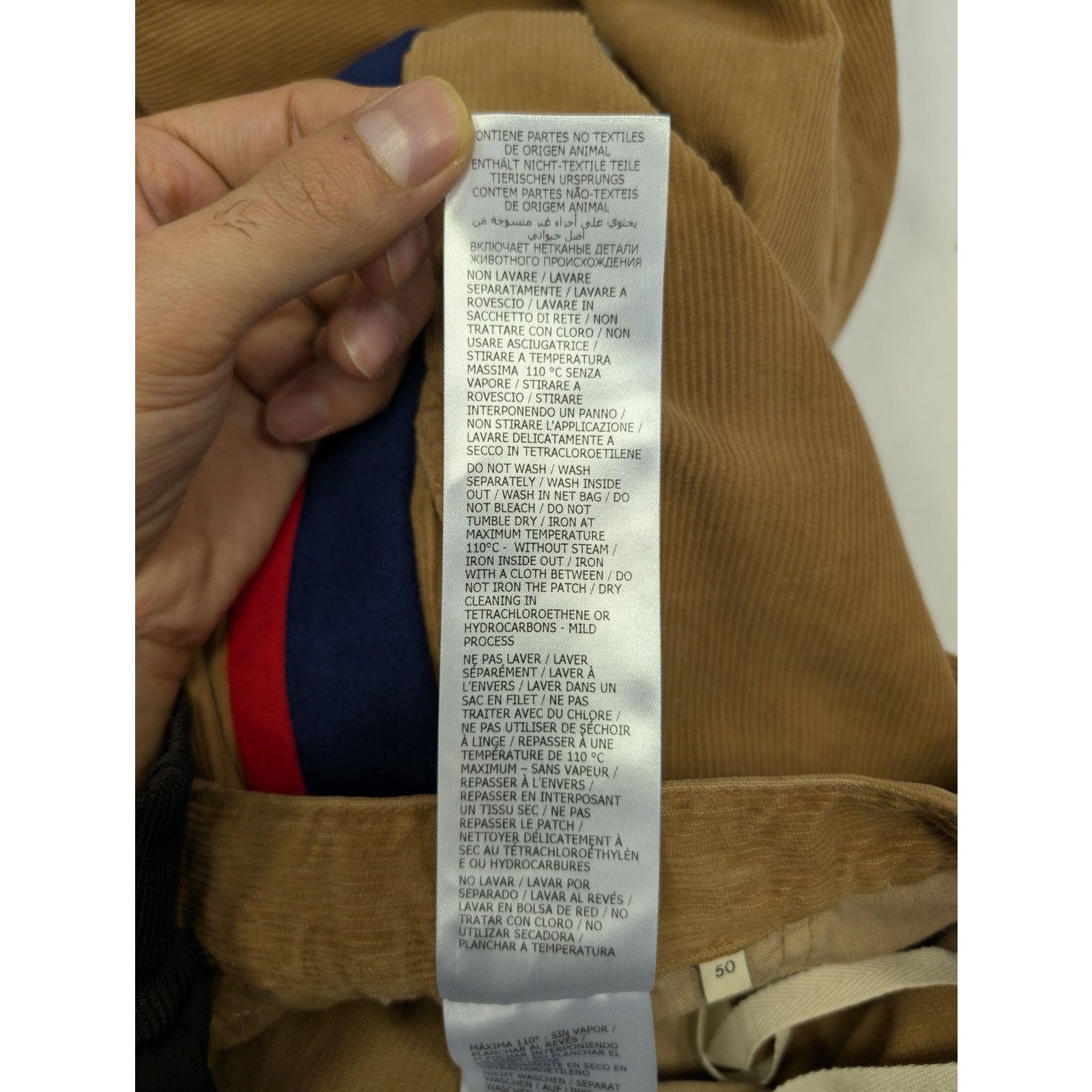 Gucci o1rshd1 Dyed Wash Velvet W/Melton Pant in Vintage Camel Size US 34 / EU 50 - 15 Thumbnail