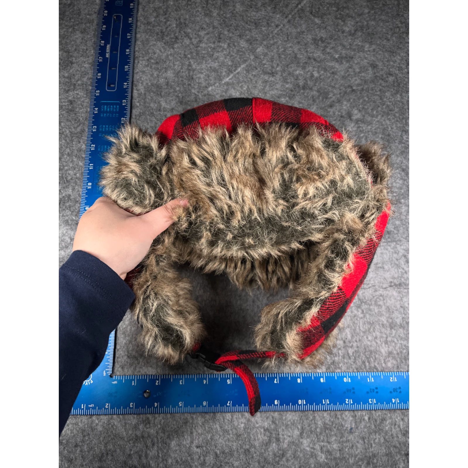 Vintage VINTAGE Wild Wear Trapper Hat Adult One Size Red Plaid Ear Flap Hunting Outdoor Camp Camping Men Mens Size ONE SIZE - 6 Thumbnail