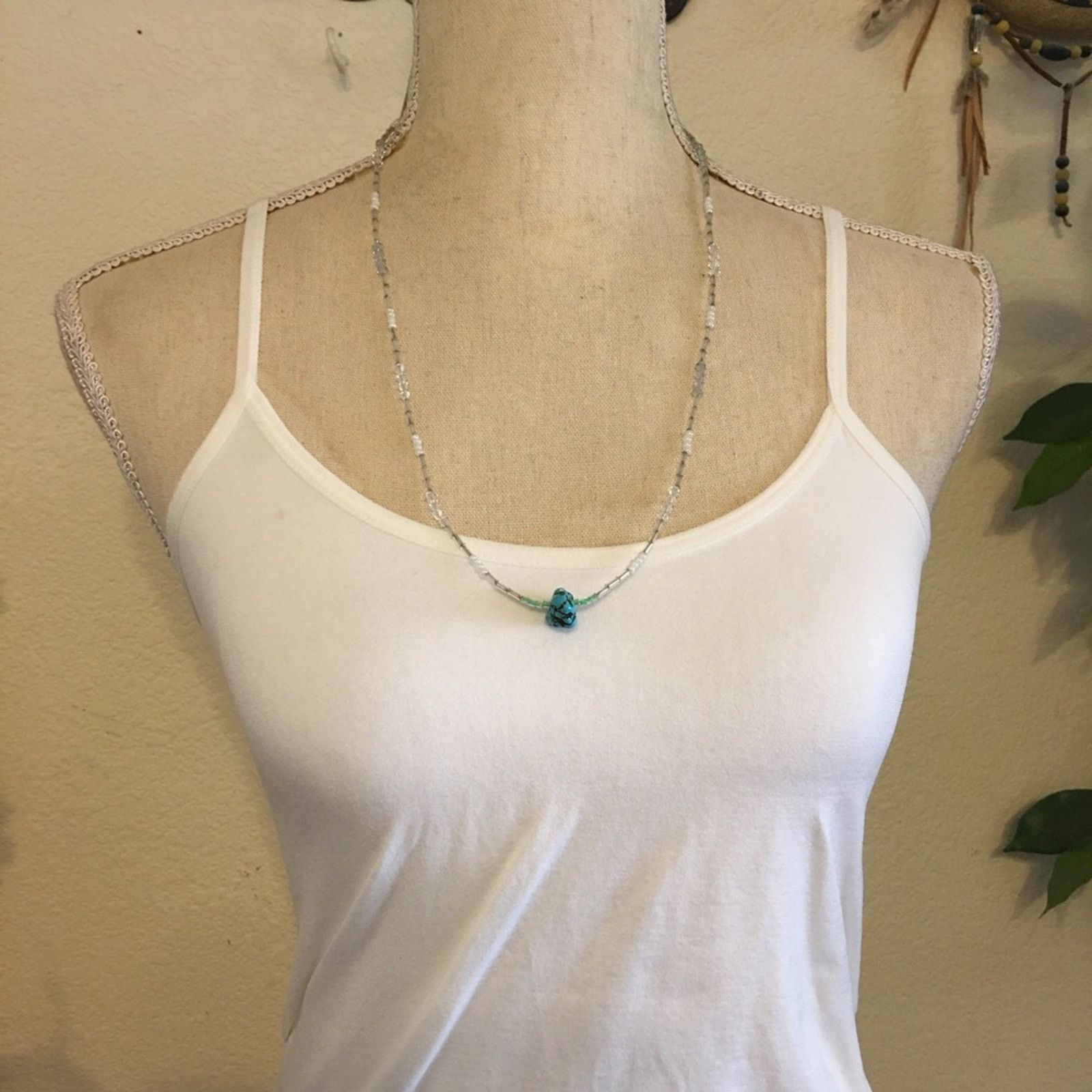 Jewelry Boutique handcrafted rough turquoise bead necklace Size ONE SIZE - 3 Thumbnail