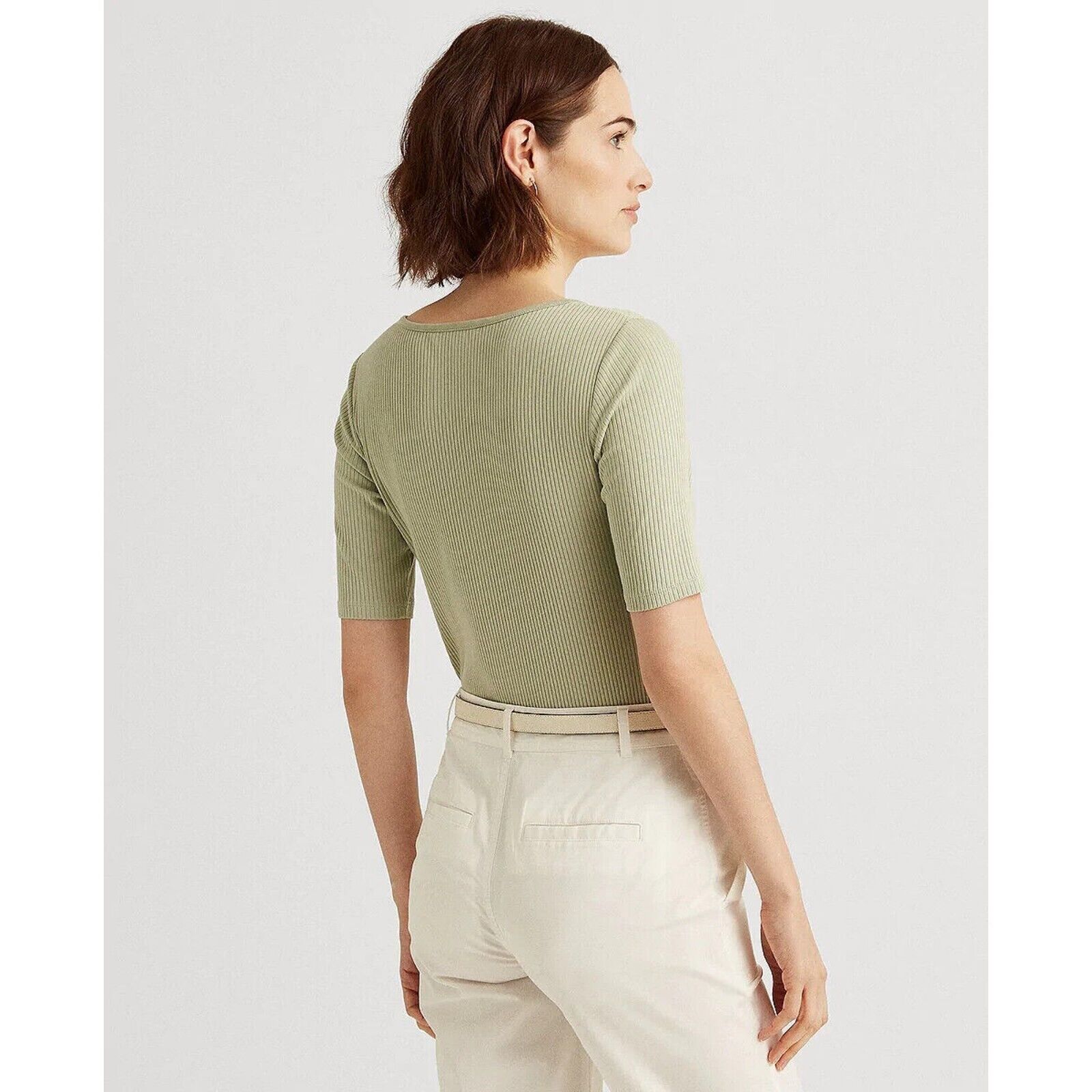 Lauren Ralph Lauren Ralph Lauren Women Sage Knit Elbow Sleeve Henley Top Size XL Size XL / US 12-14 / IT 48-50 - 2 Thumbnail