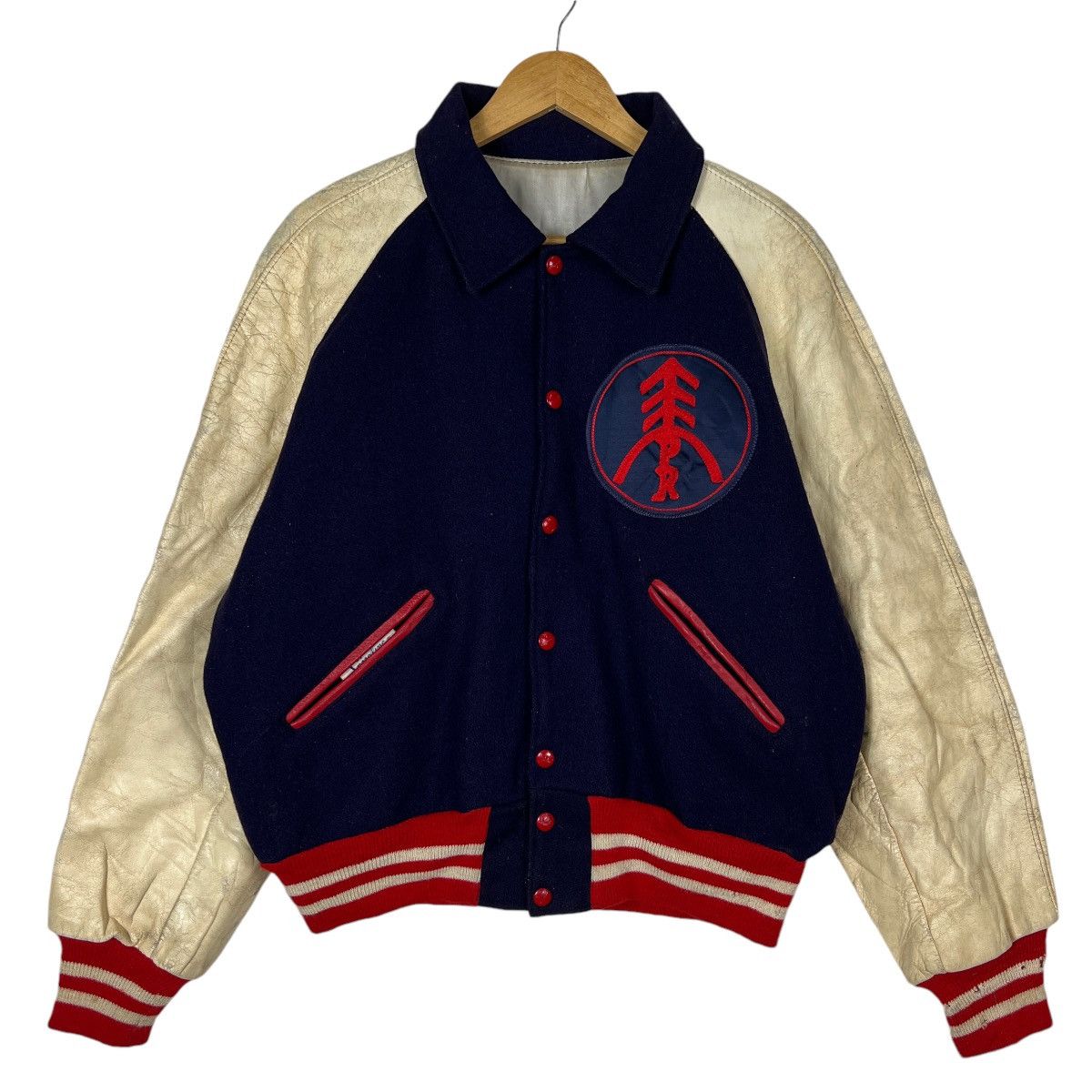 Vintage 🔥 50s VINTAGE SPEEDLINE STADIUM VARSITY BOMBER JACKET Size US L / EU 52-54 / 3 - 1 Thumbnail