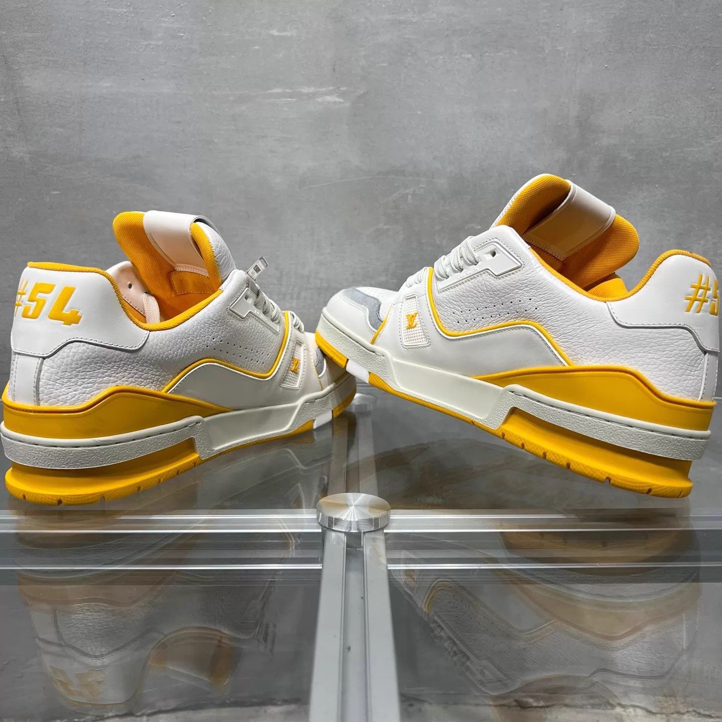 Louis Vuitton Louis Vuitton LV Trainer White & Yellow UK7.5/41.5 Size US 8.5 / EU 41-42 - 5 Thumbnail