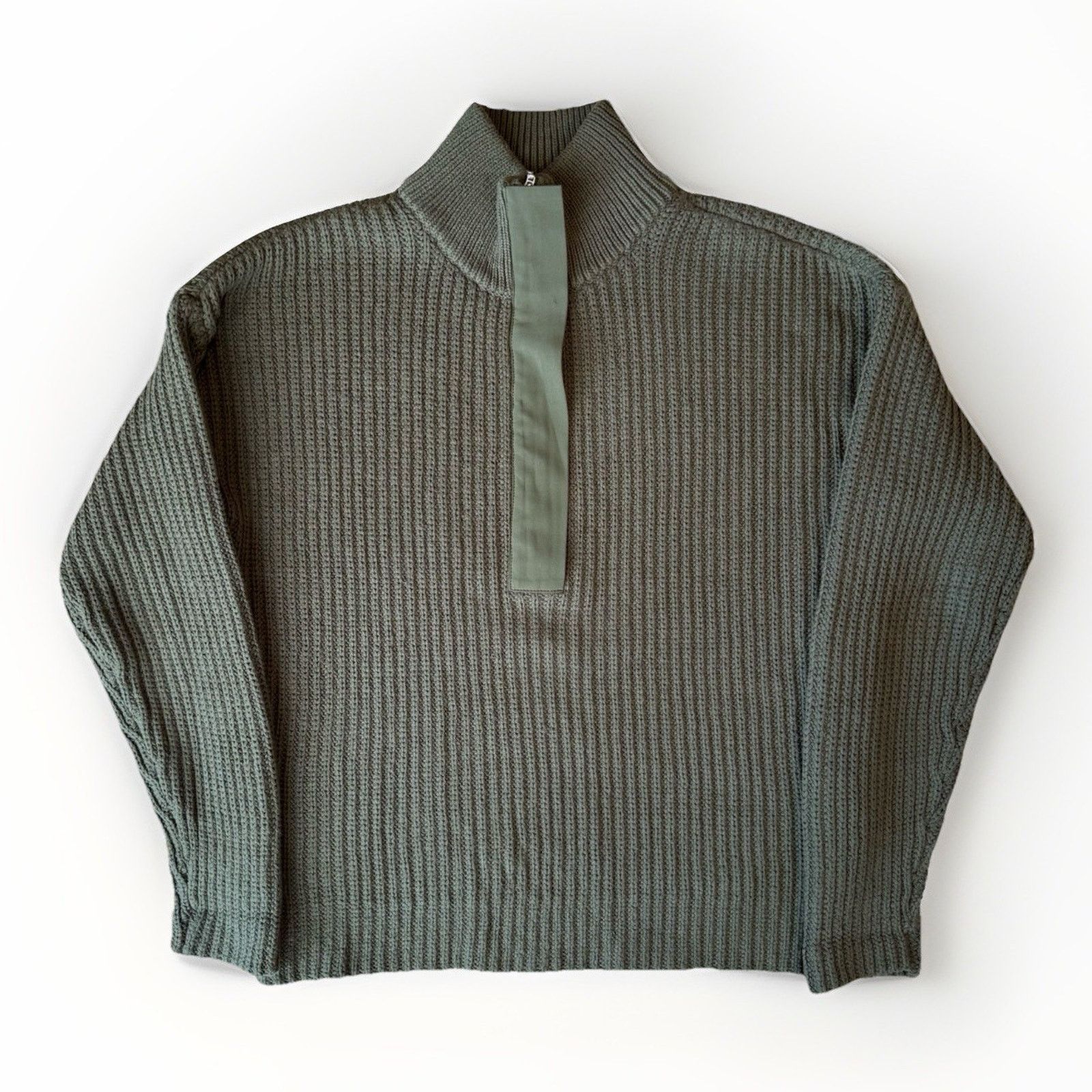 Outerknown Outerknown Sweater Small Green 1/2 Zip Cotton Pullover Size US S / EU 44-46 / 1 - 1 Thumbnail