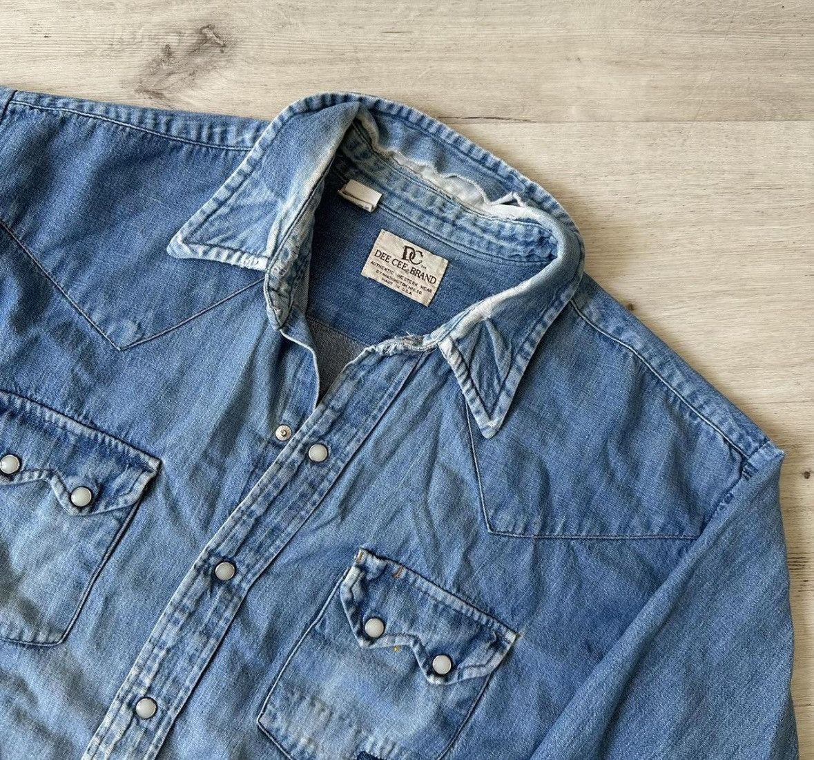 Other Vintage Dee Cee Denim Blue crop western button up shirt Size US M / EU 48-50 / 2 - 2 Thumbnail