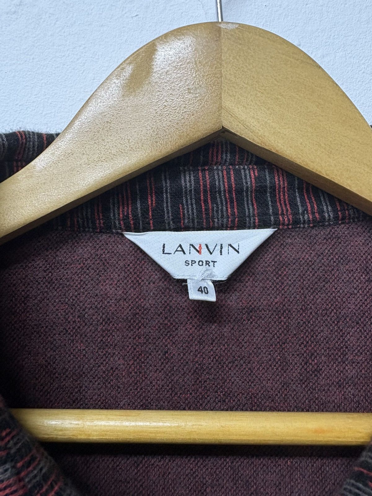 Lanvin Vintage Lanvin Paris Sport Long Sleeve Cotton Polo Size US M / EU 48-50 / 2 - 2 Thumbnail
