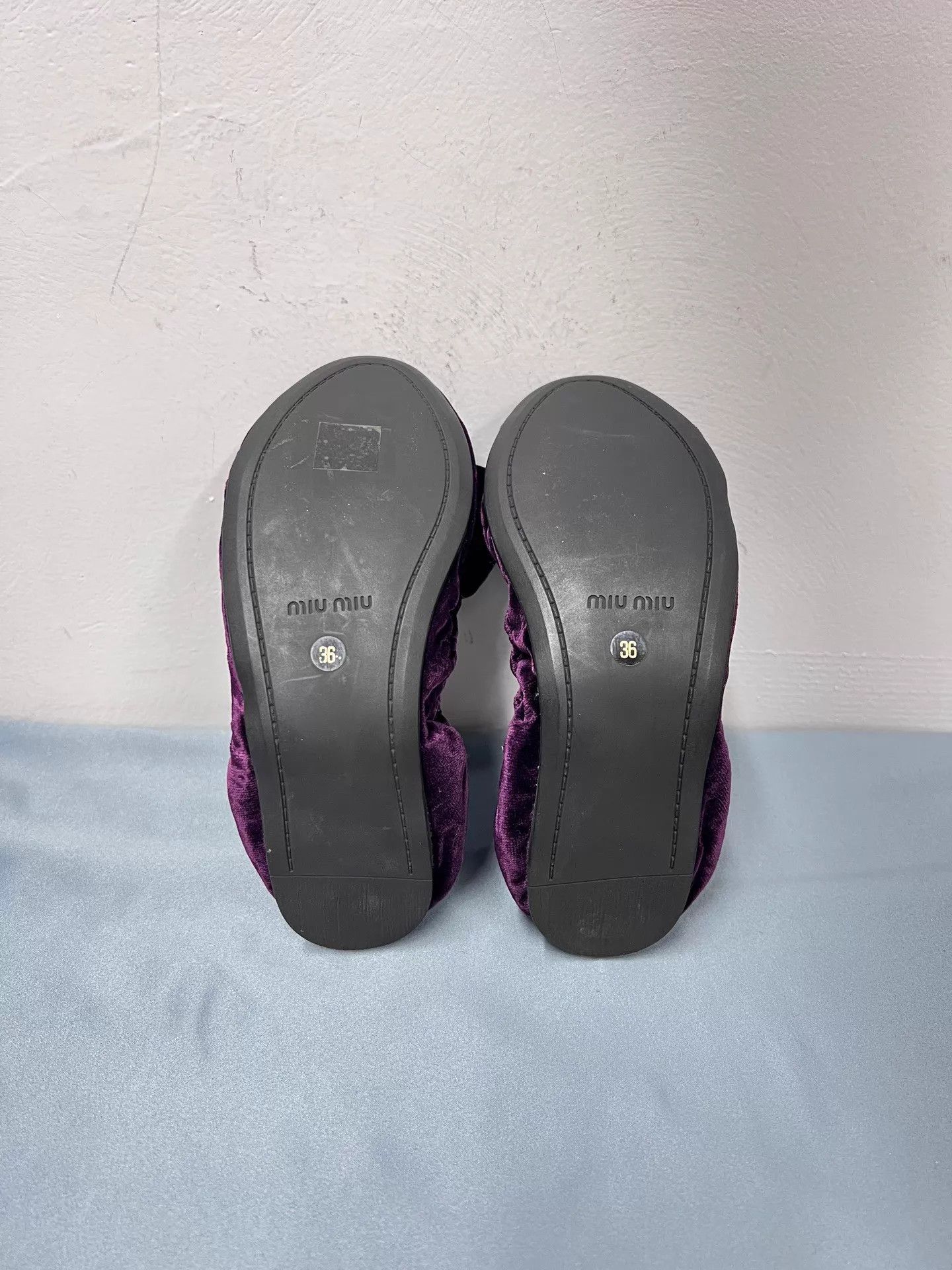 Miu Miu MIU MIU Velvet Bow Flat Ballet Shoes 36 New BF4097 Size US 5.5 / IT 35.5 - 7 Thumbnail