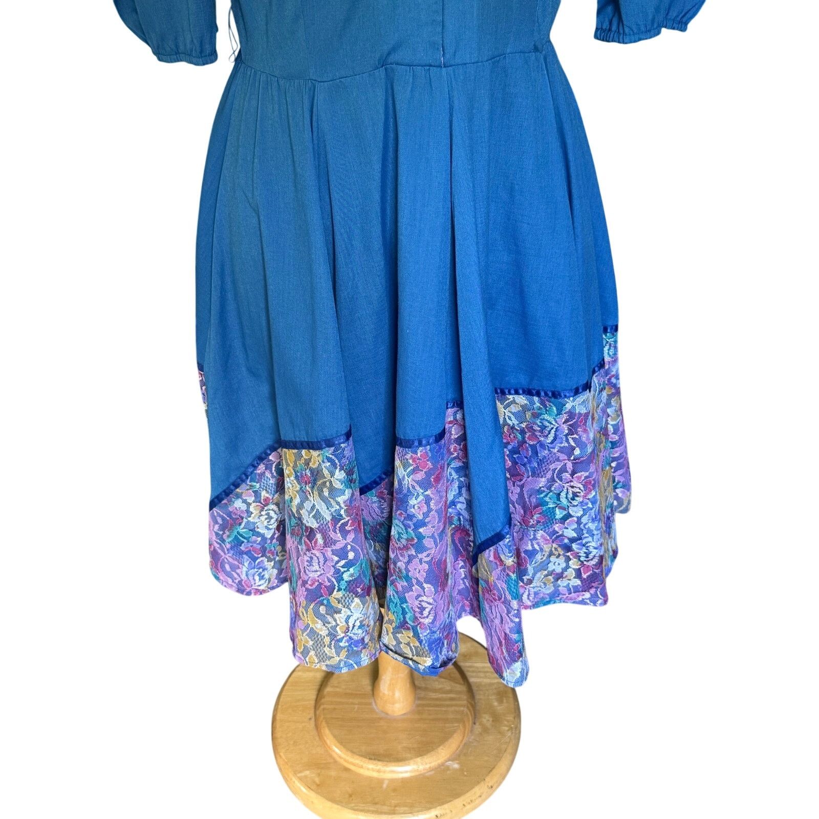 Vintage Vintage 60’s Jeri Bee Blue Purple Square Dancing Dress Med L Size M / US 6-8 / IT 42-44 - 3 Thumbnail