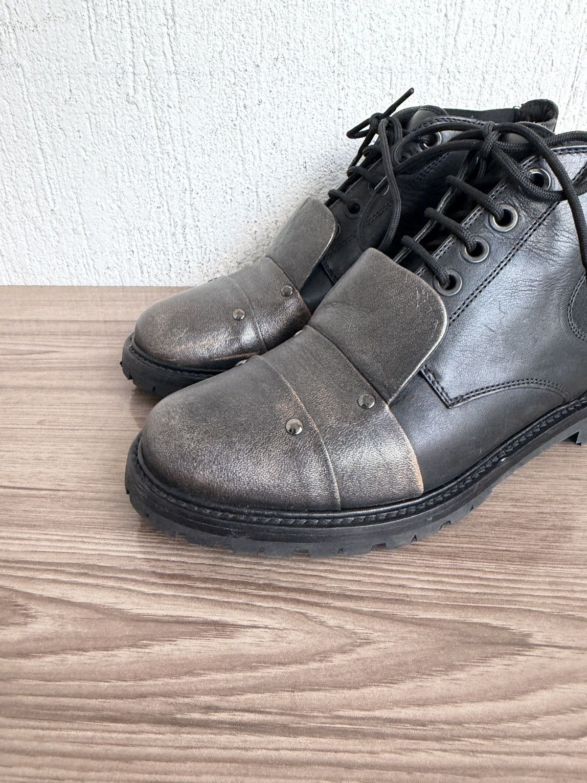 Neil Barrett Fw12 Armour studded zip boots Size US 8.5 / EU 41-42 - 3 Thumbnail