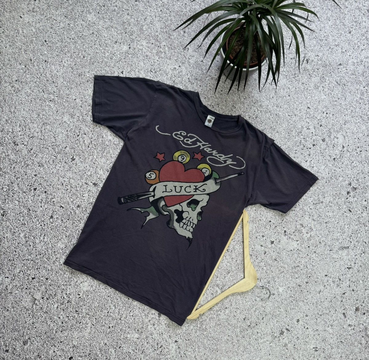 Ed Hardy by christian audigier Luck Skull T-Shirt Y2K Hype