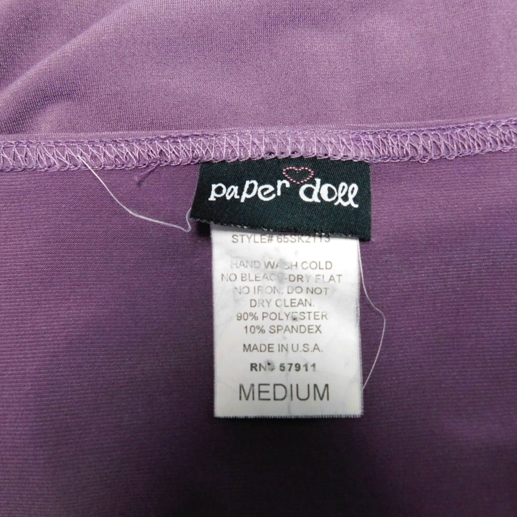 Vintage Paper Doll Purple 3/4 Sleeve V-Neck Knot-Front Top Blouse Shirt M Women Size M / US 6-8 / IT 42-44 - 4 Thumbnail