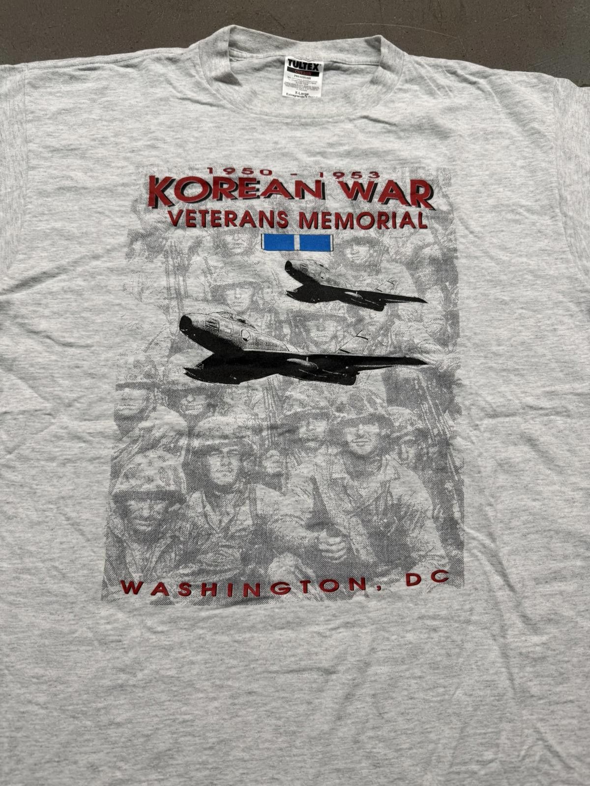 Tultex Vintage 90s Korean War Veterans Memorial Graphic T-shirt Size US XL / EU 56 / 4 - 2 Thumbnail