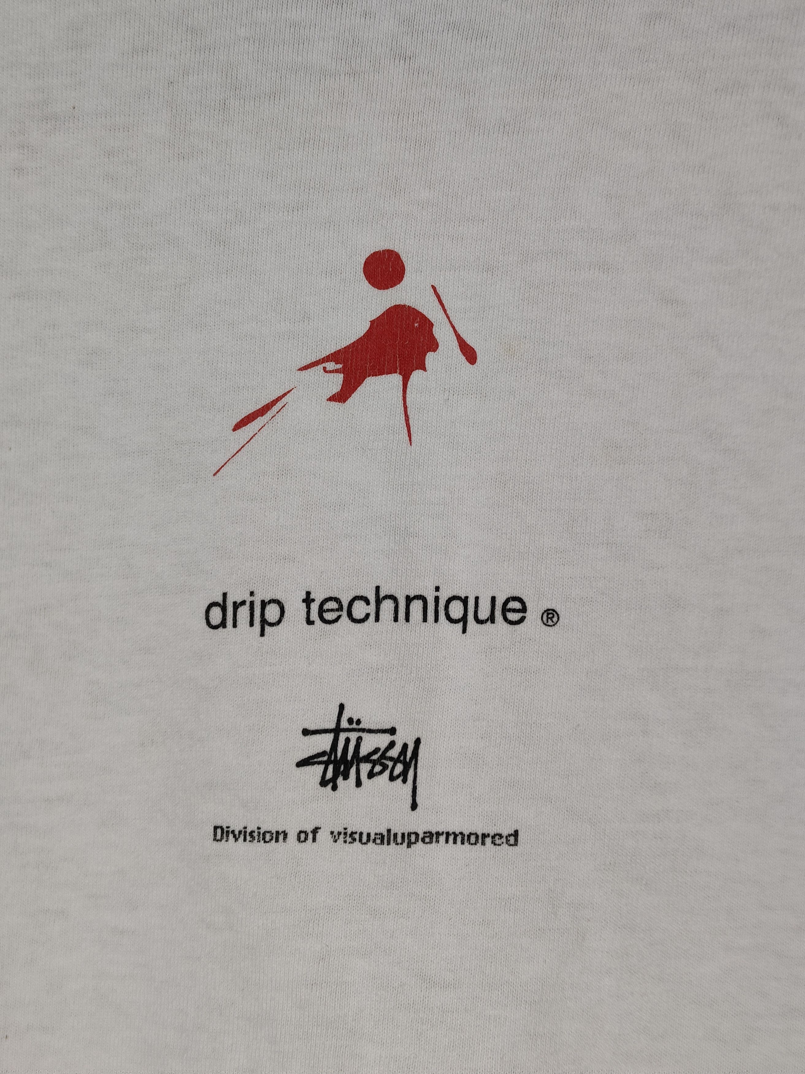 Stussy × Vintage Vintage 90s Stussy Untitled Drip Technique Shirt Size US S / EU 44-46 / 1 - 7 Thumbnail