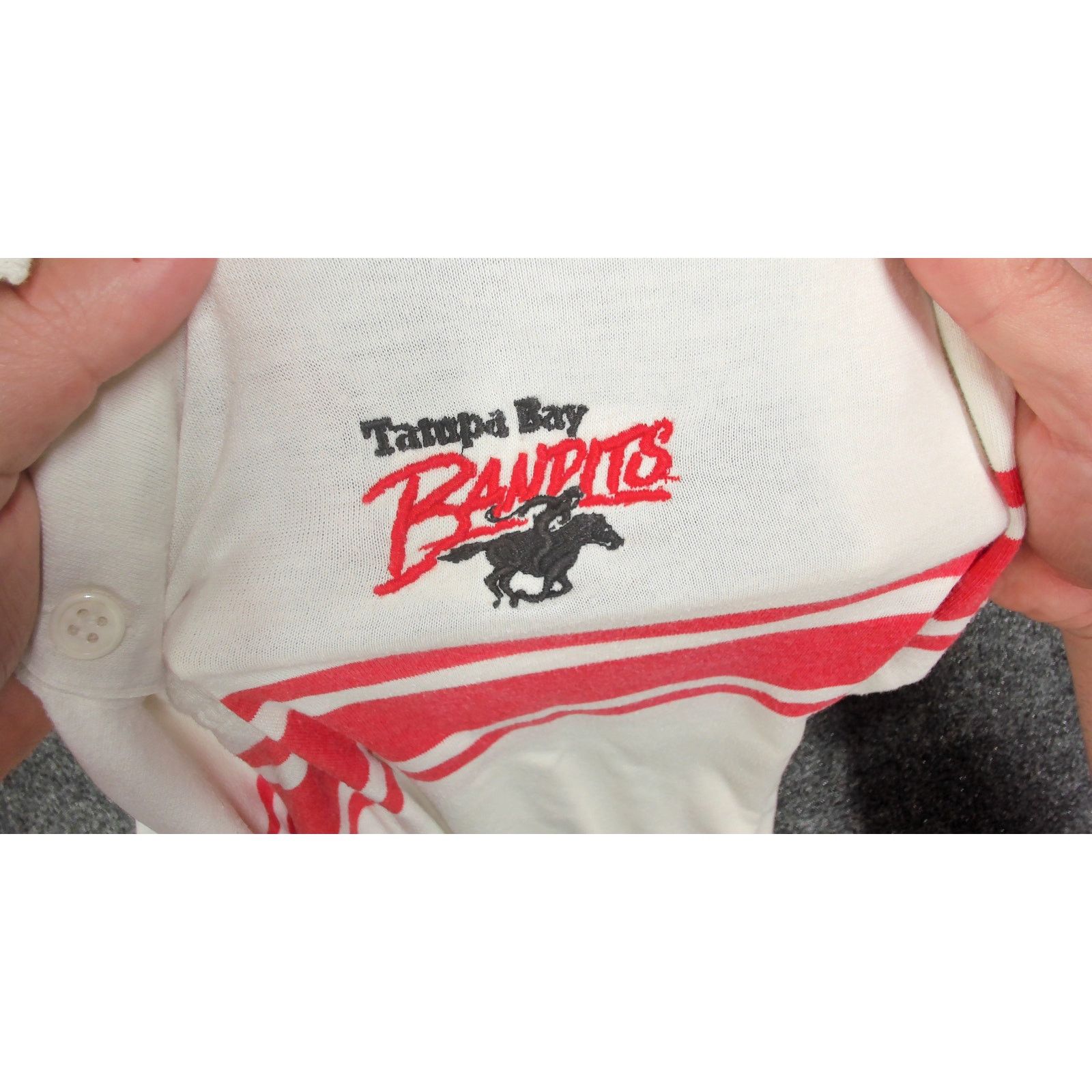 Logo 7 Logo 7 | VTG 80s Tampa Bay Bandits USFL Single Stitch Polo Size US L / EU 52-54 / 3 - 7 Thumbnail