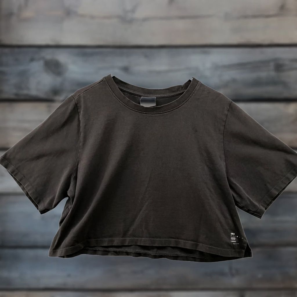 Onia Onia Cropped T Shirt Womens Large L Dark Gray Crewneck Short Sleeve Relaxed Size L / US 10 / IT 46 - 1 Thumbnail