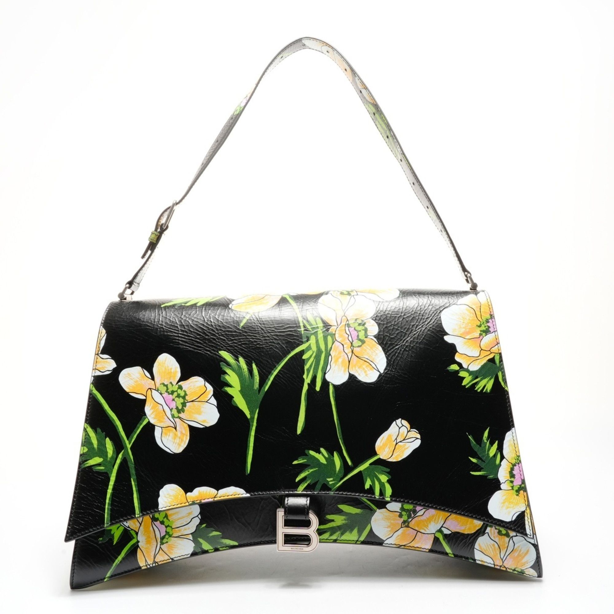 Balenciaga Balenciaga Crushed L Floral Shoulder Bag, Black, WS25177 Size ONE SIZE - 1 Thumbnail
