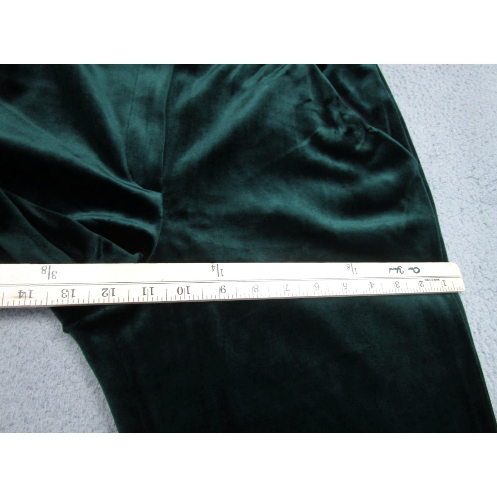 Express Womens Velvet Kick Flare Pants 12R Jewel Green Whims Goth Dark Romantic y2k Size 34" / US 12 / IT 48 - 7 Thumbnail