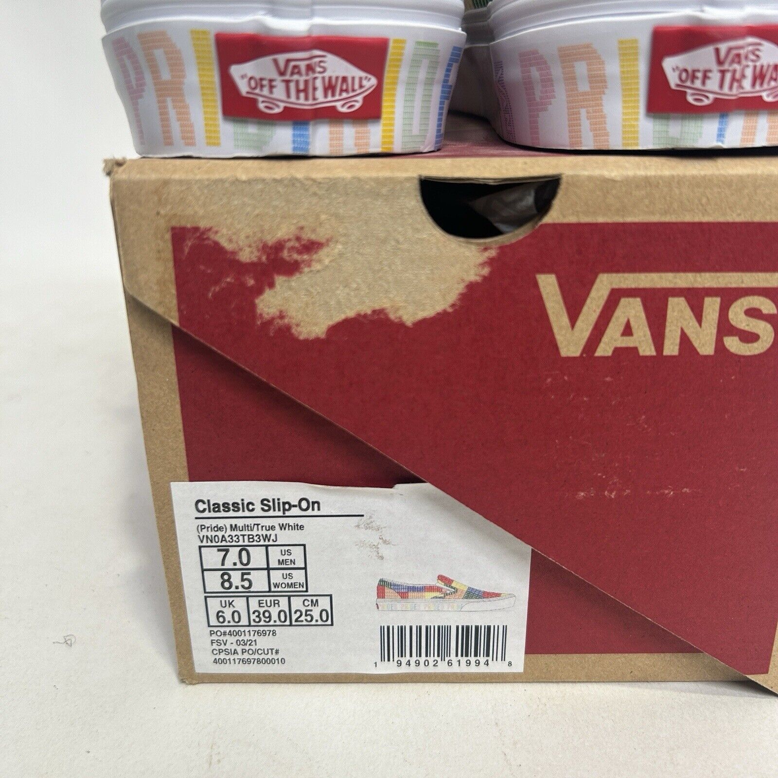 Vans Vans Classic Slip-On “Pride/Multi True White” 2024 Size US 8.5 / IT 38.5 - 5 Thumbnail